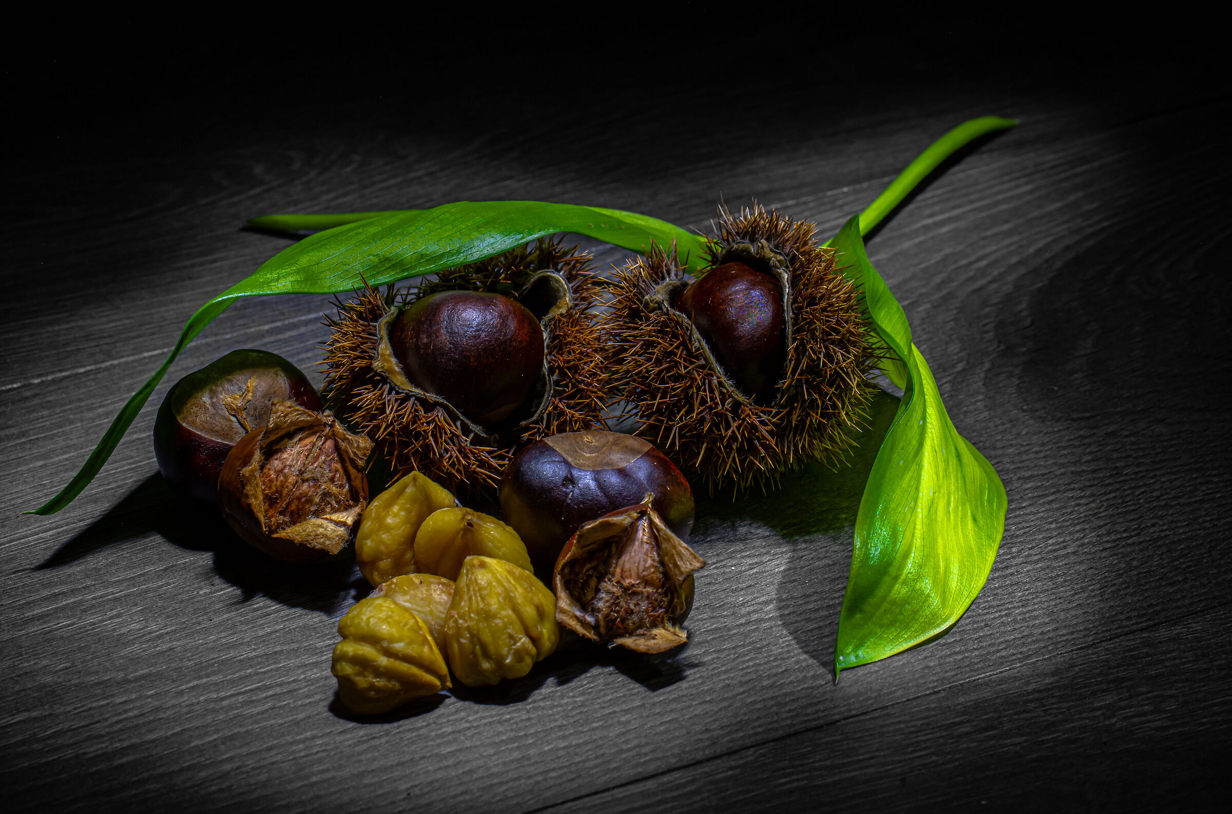 Chestnuts in light painting