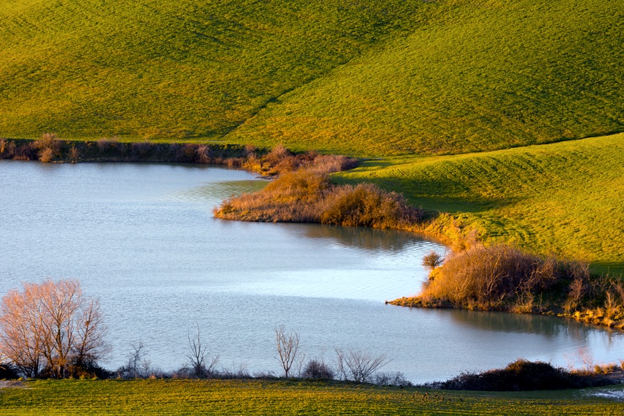 Artificial lake to the Crete Senesi