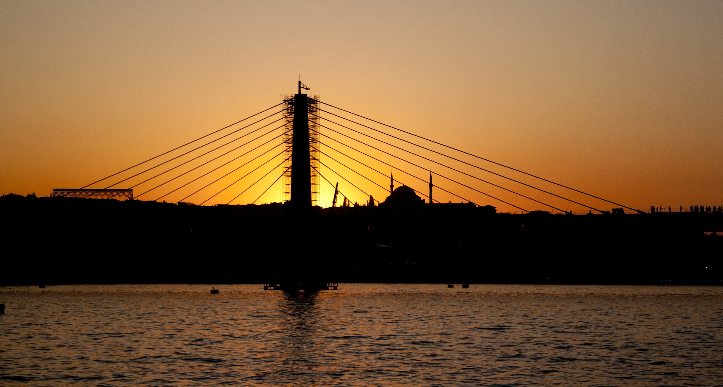 Istanbul sunset silhouette