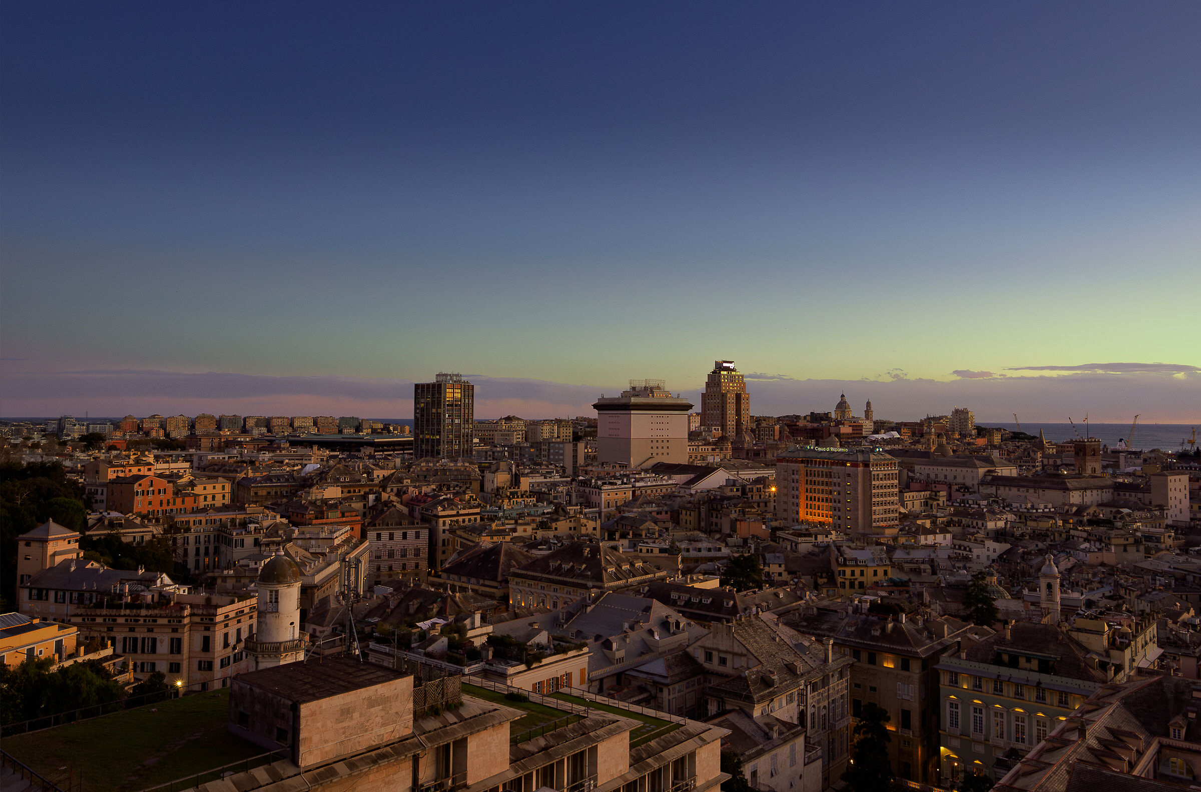 Genoa at sunset