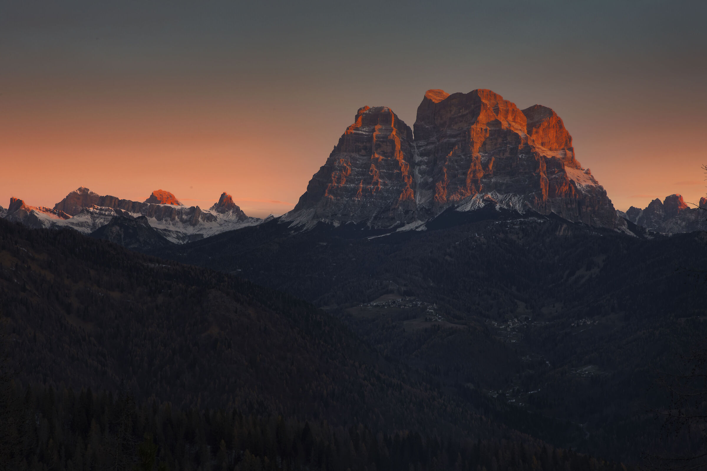 Pelmo at the first light of dawn