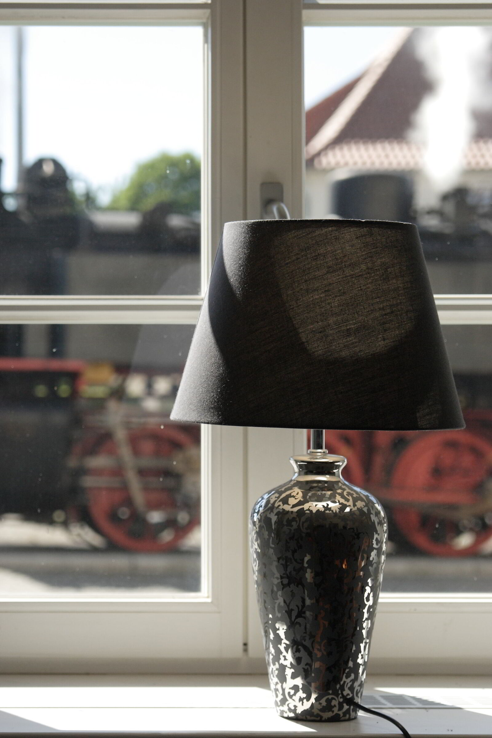 "Molly" steam engine passing our hotel