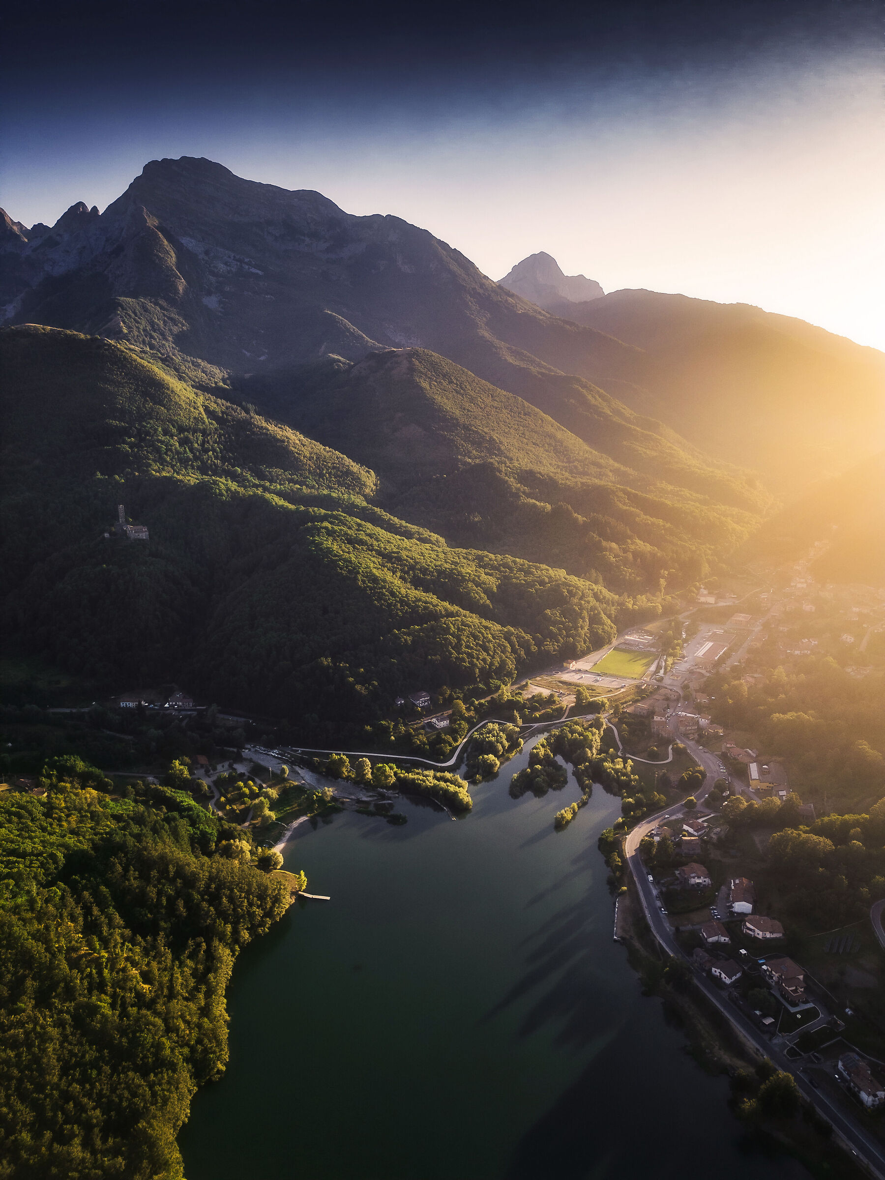 Sunset on Lake Gramolazzo - Garfagnana