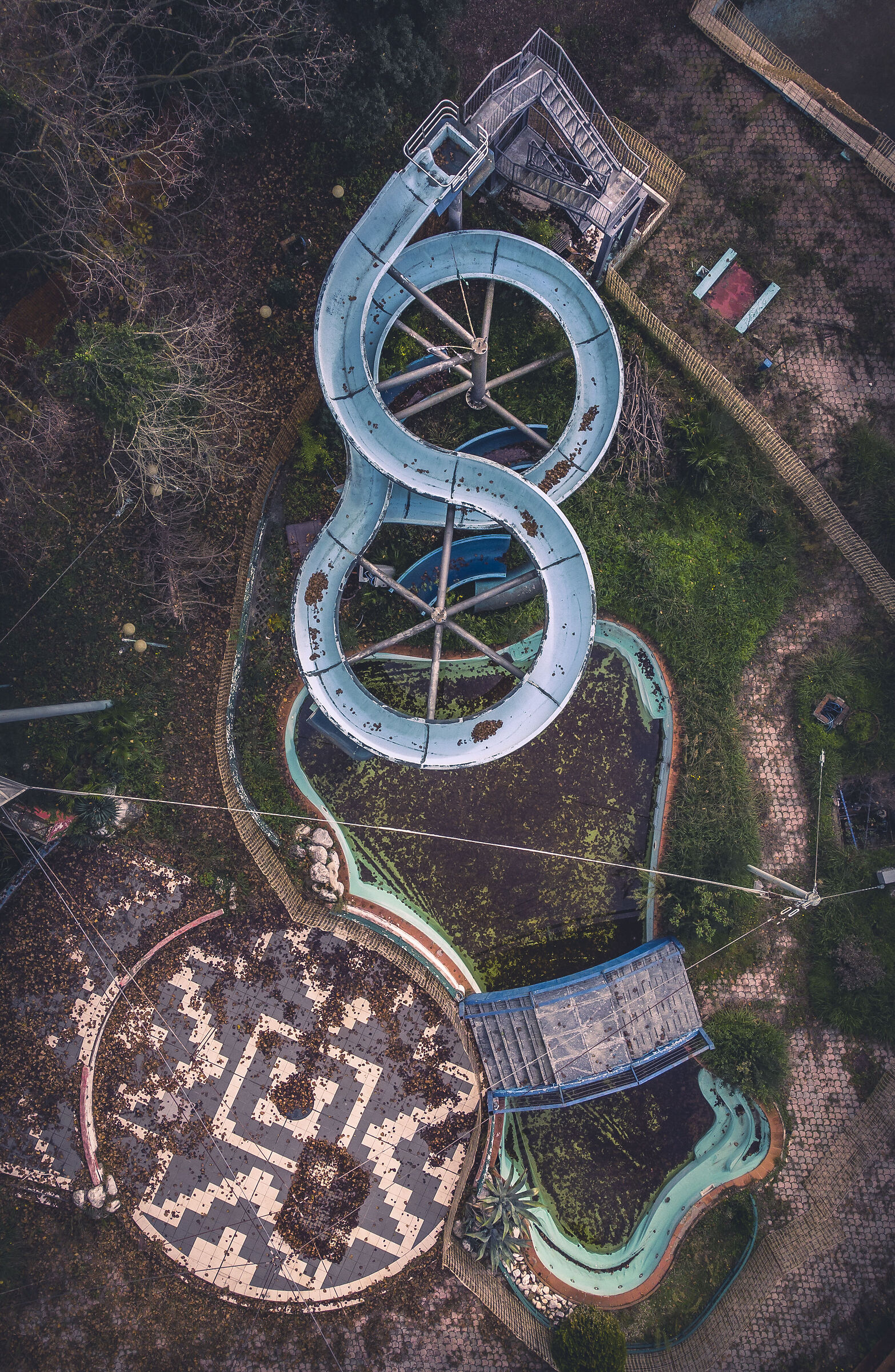 Abandoned swimming pool