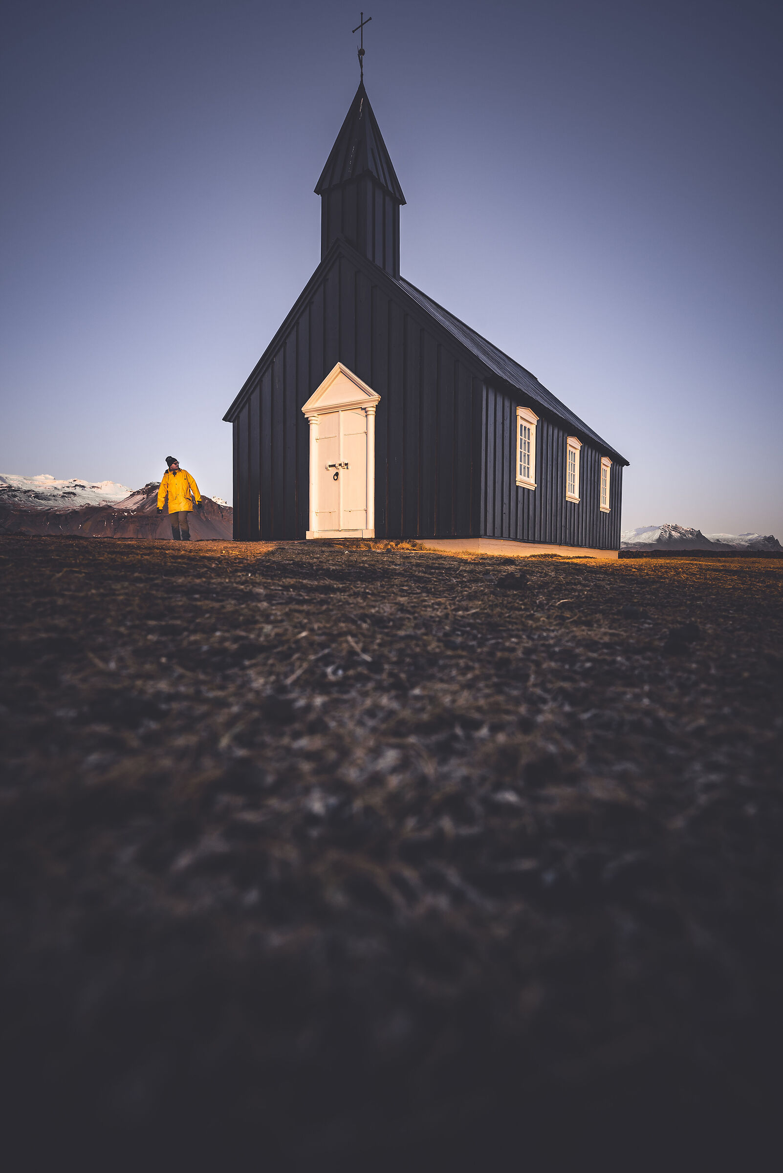 The famous black church in Iceland