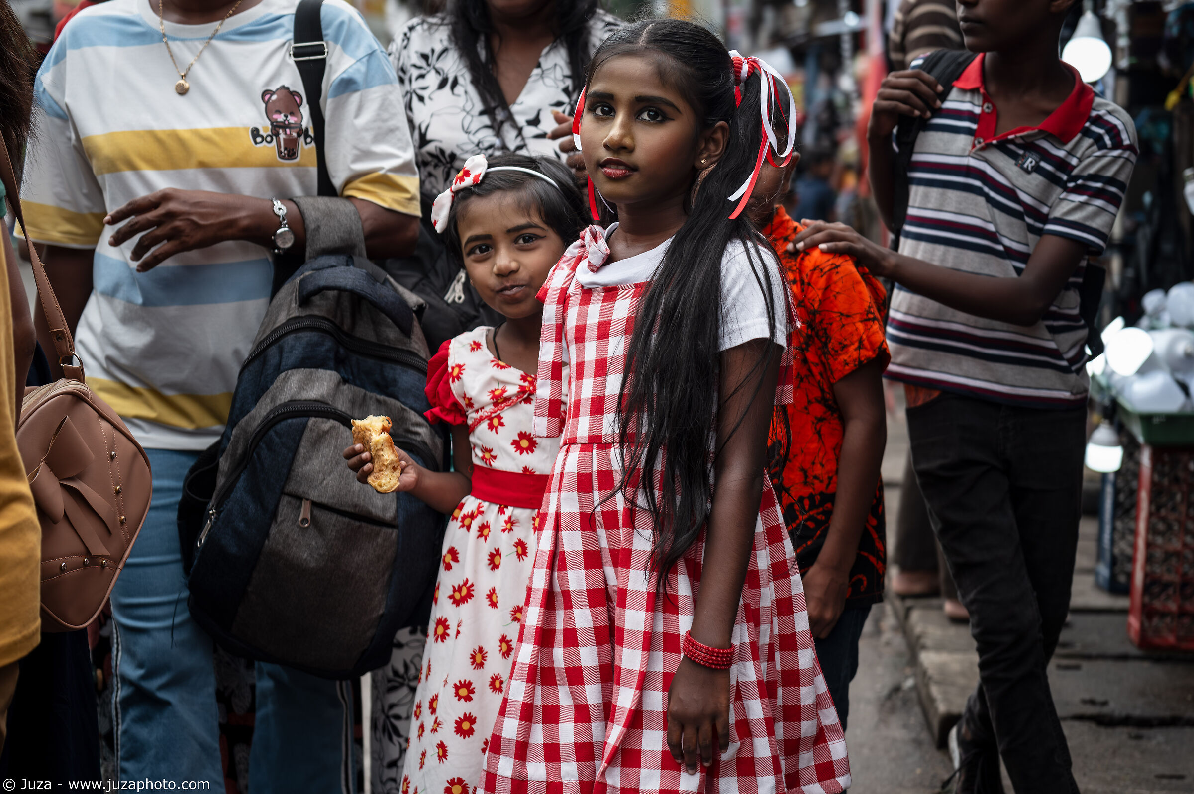 Little girls in the crowd