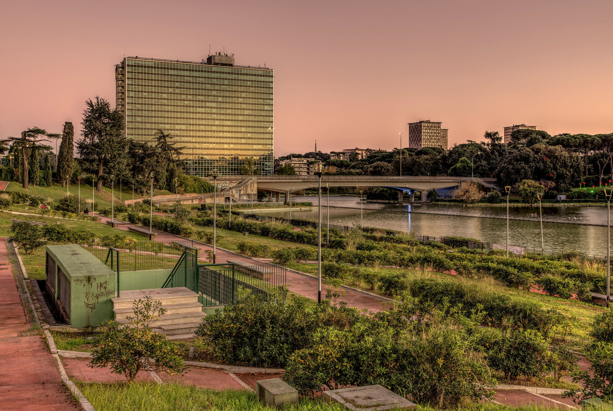 Rome - E.U.R - Pond and ENI building