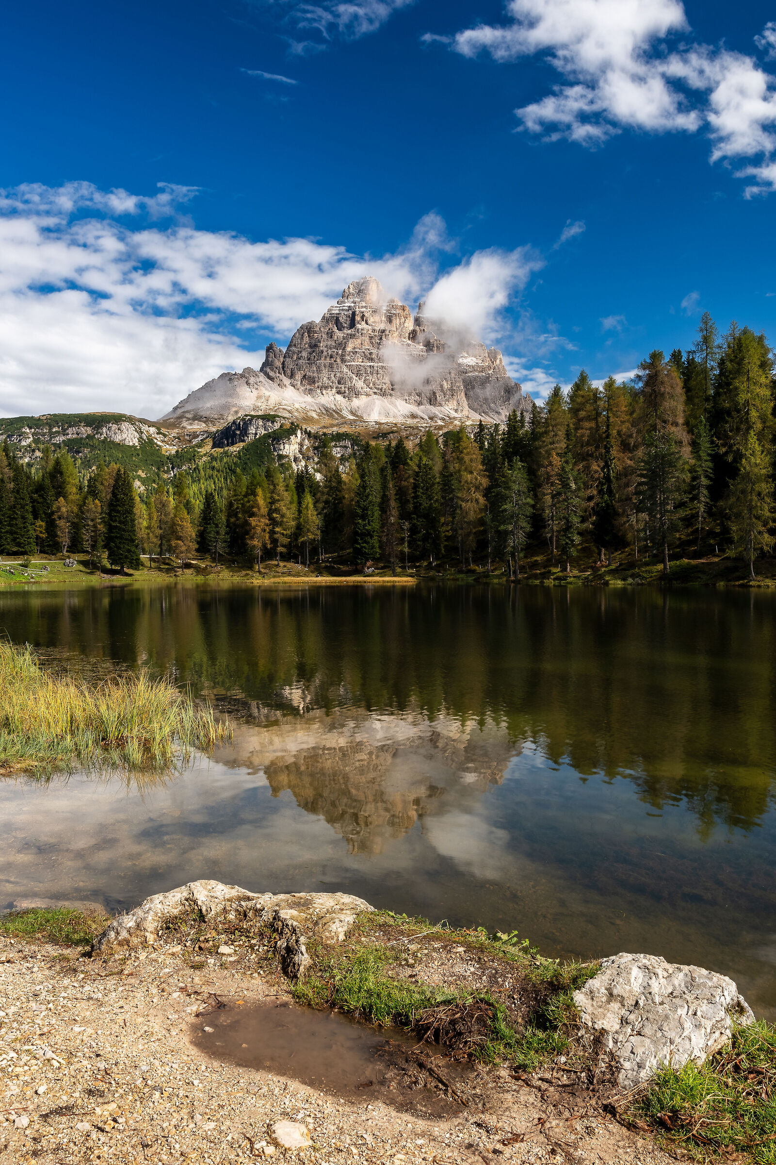 Lago Antorno, vista sulle Tre Cime