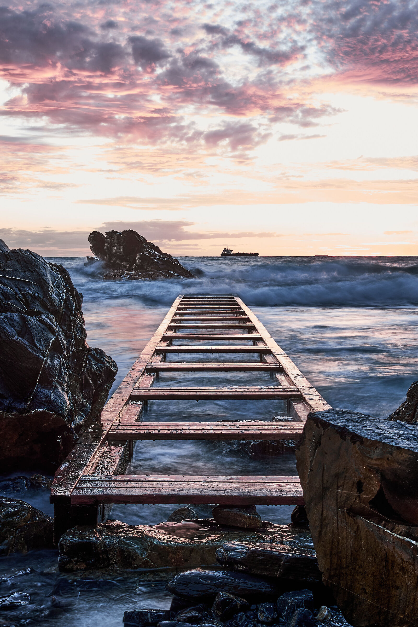 La passerella in inverno