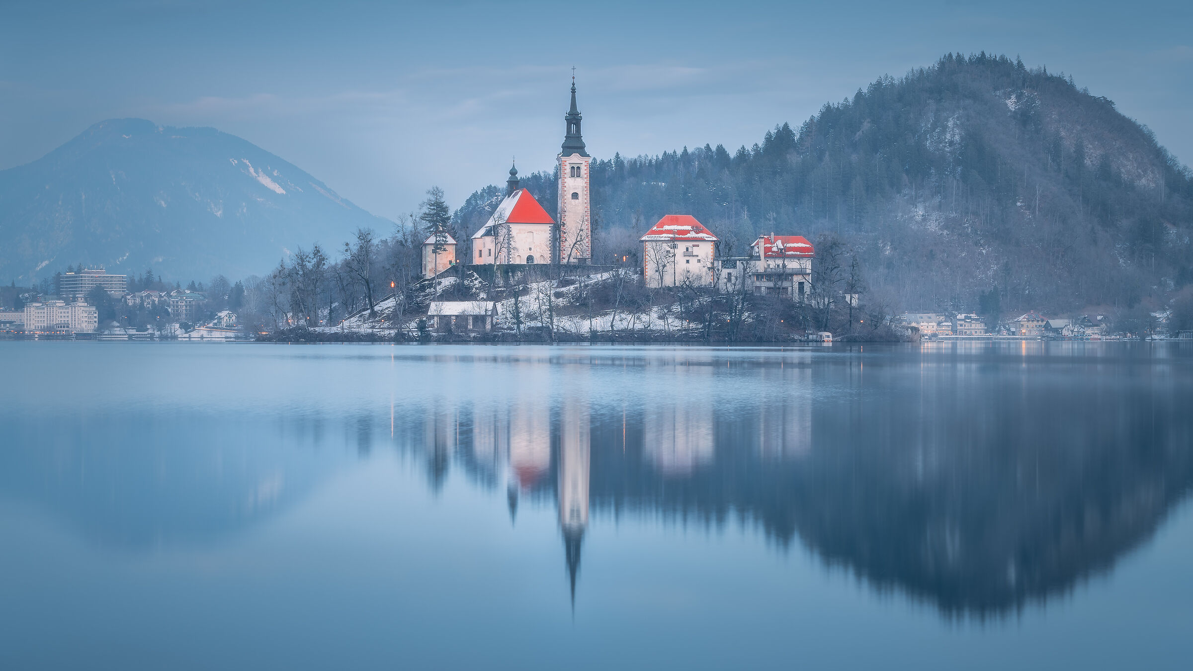 Blue Hour on Bled lake