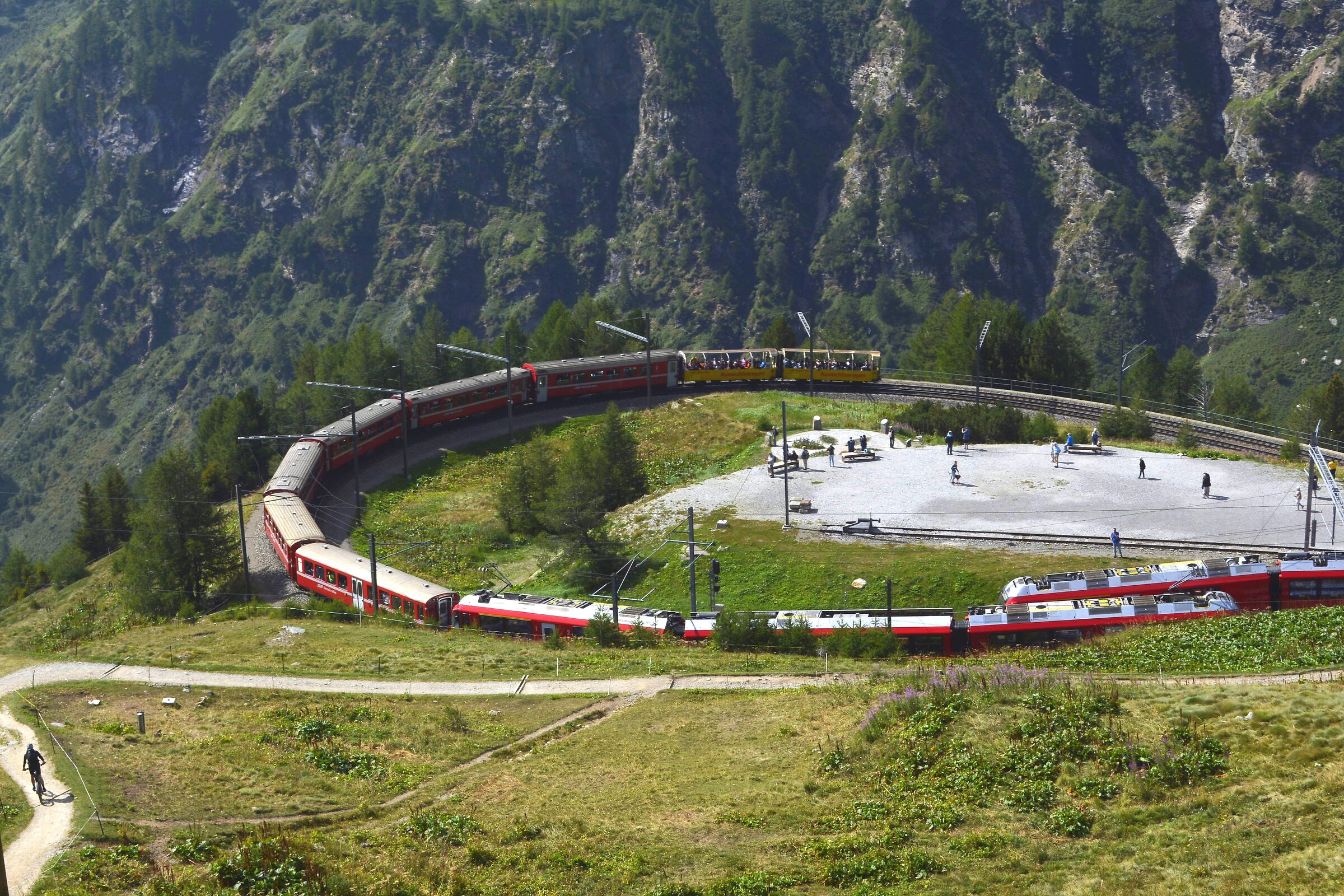 Some by bike and some by Bernina train