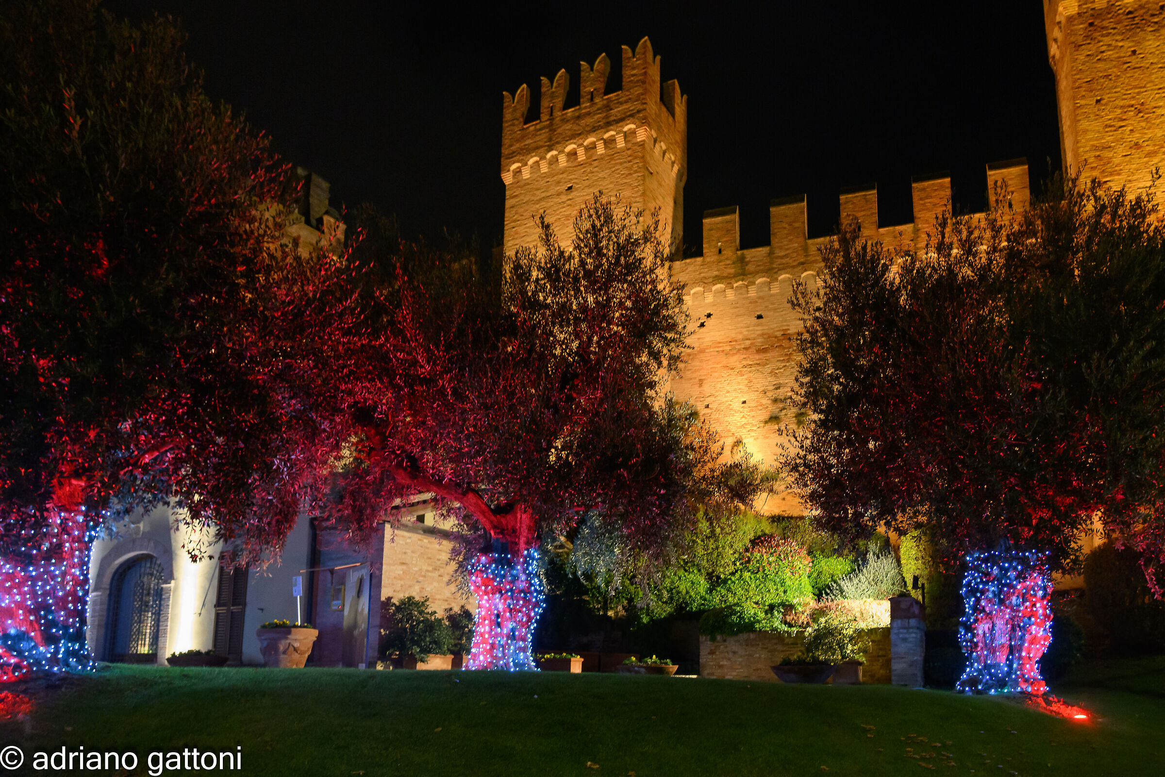 Christmas lights at the castle of Gradara