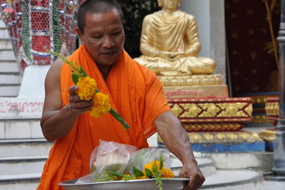 Monaco al tempio Phra Yai III