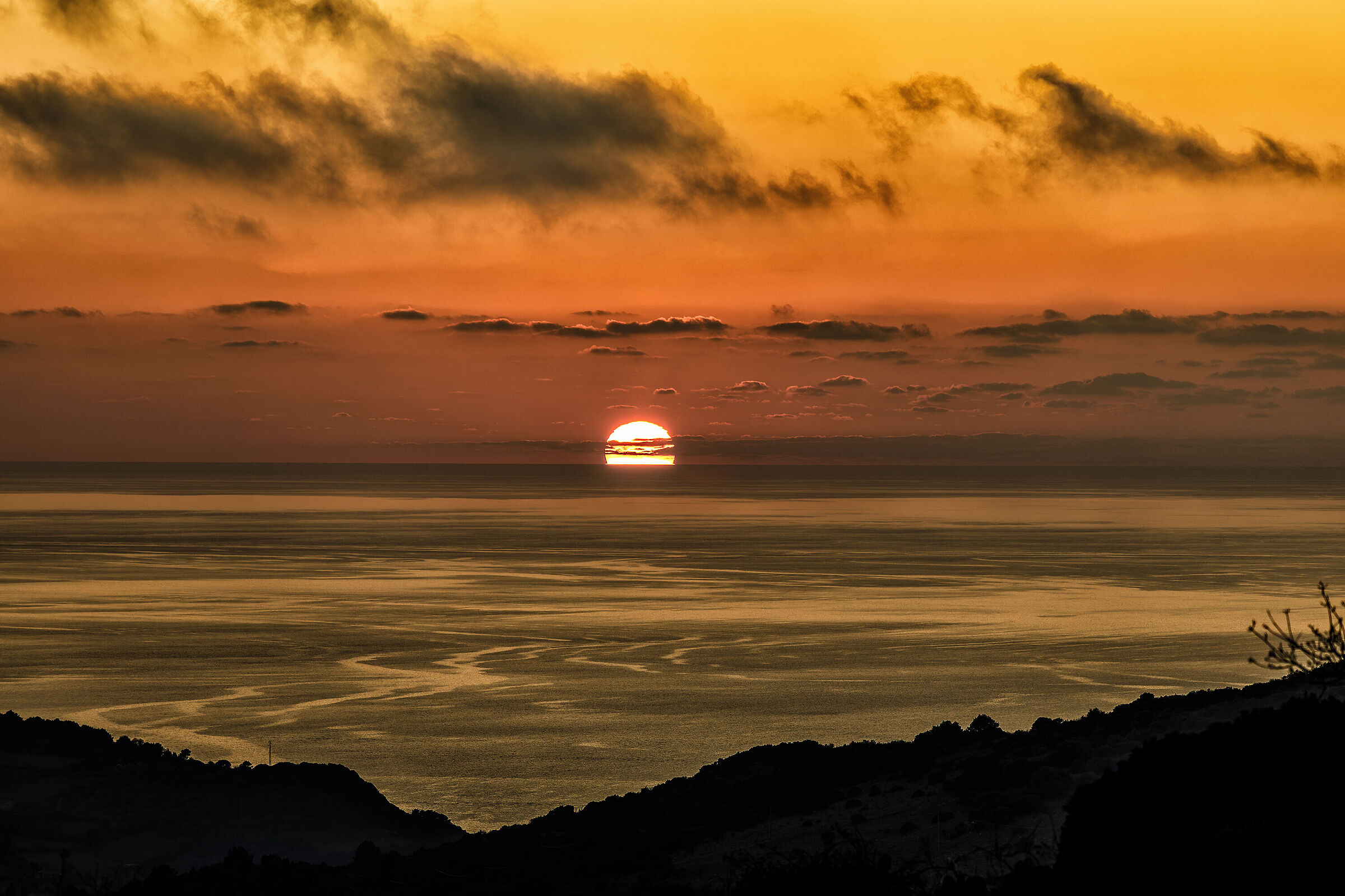 Evening falls on the Sardinian Sea