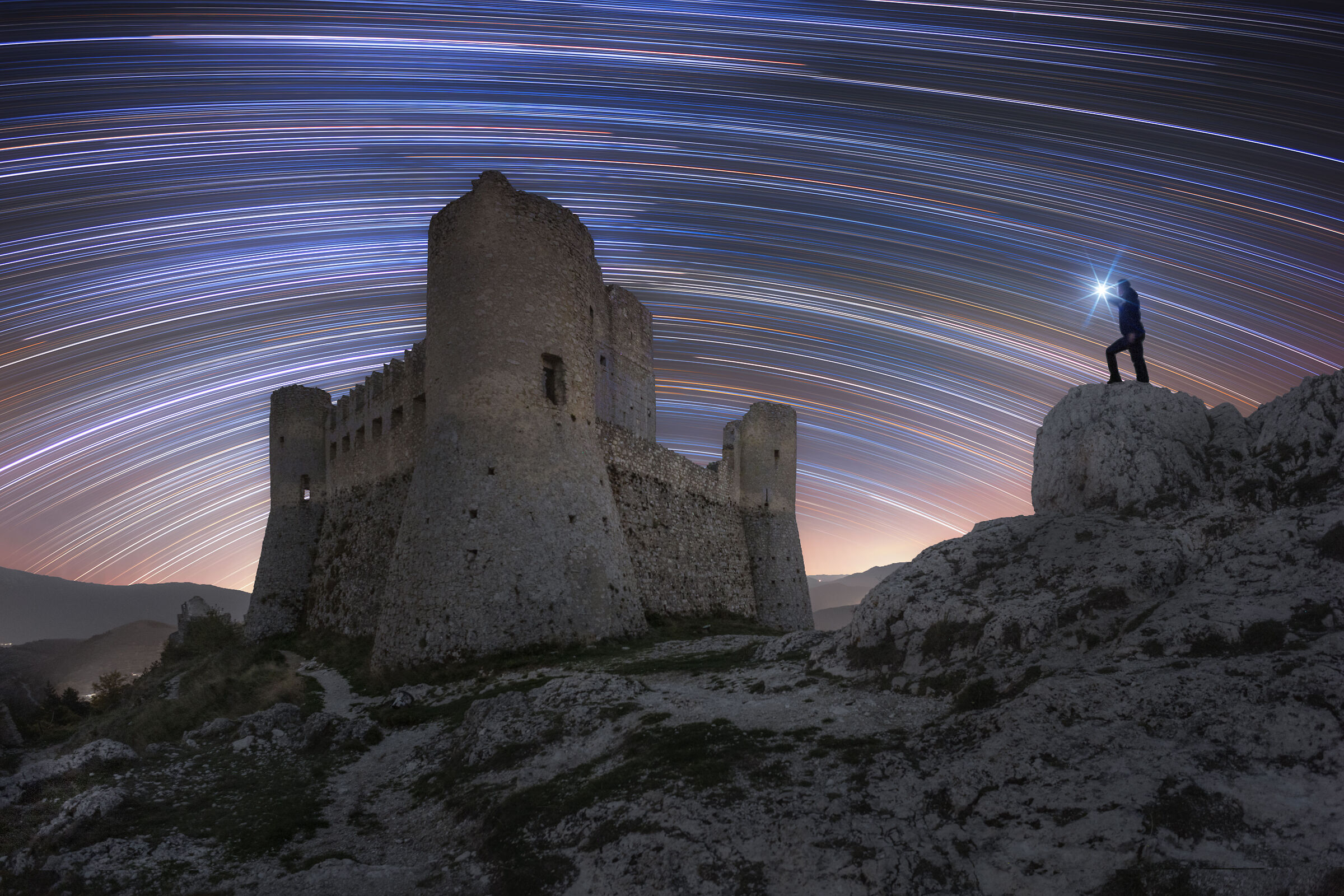 Star Trail in Rocca Calascio