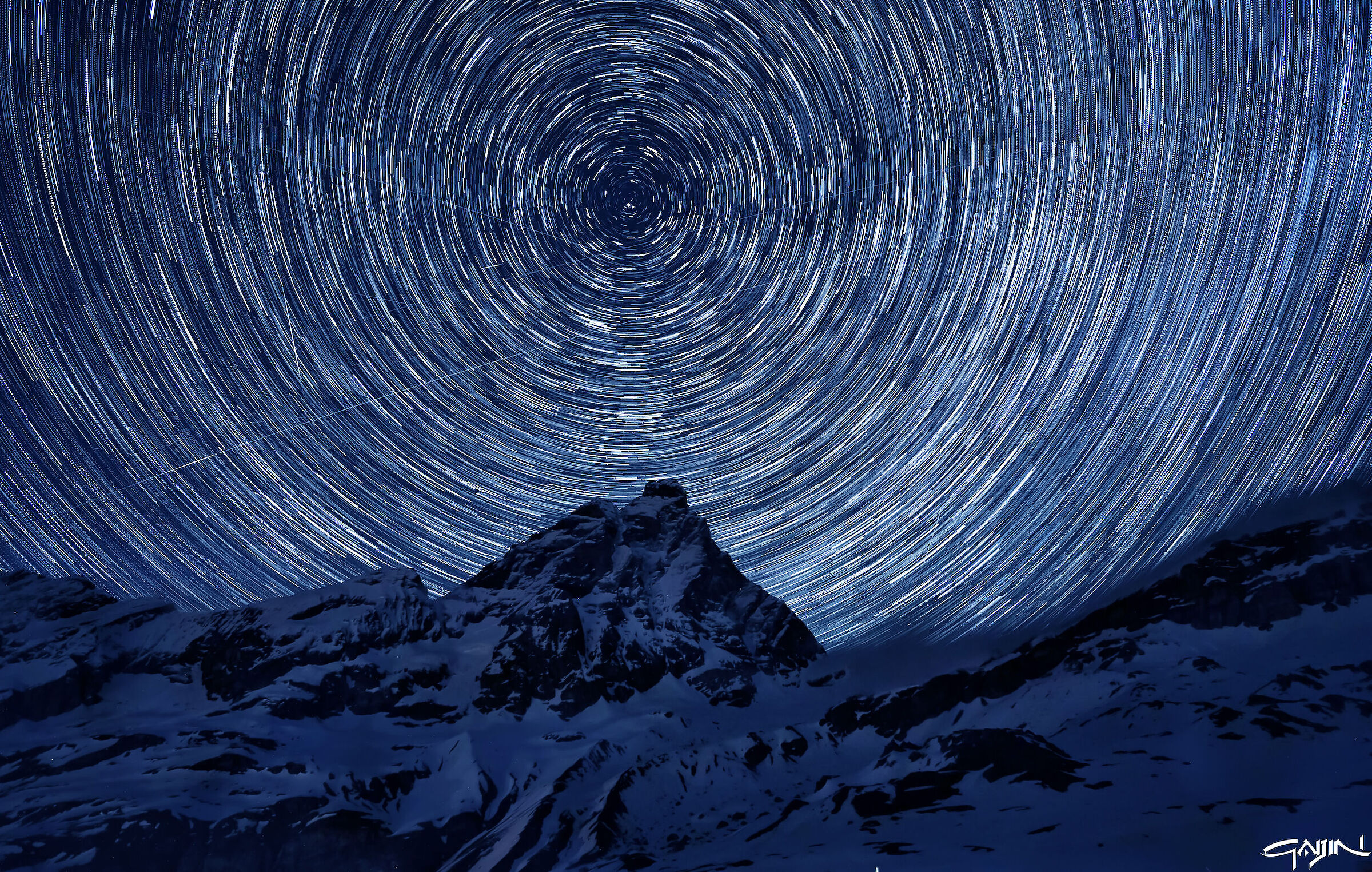 Startrail on the Matterhorn