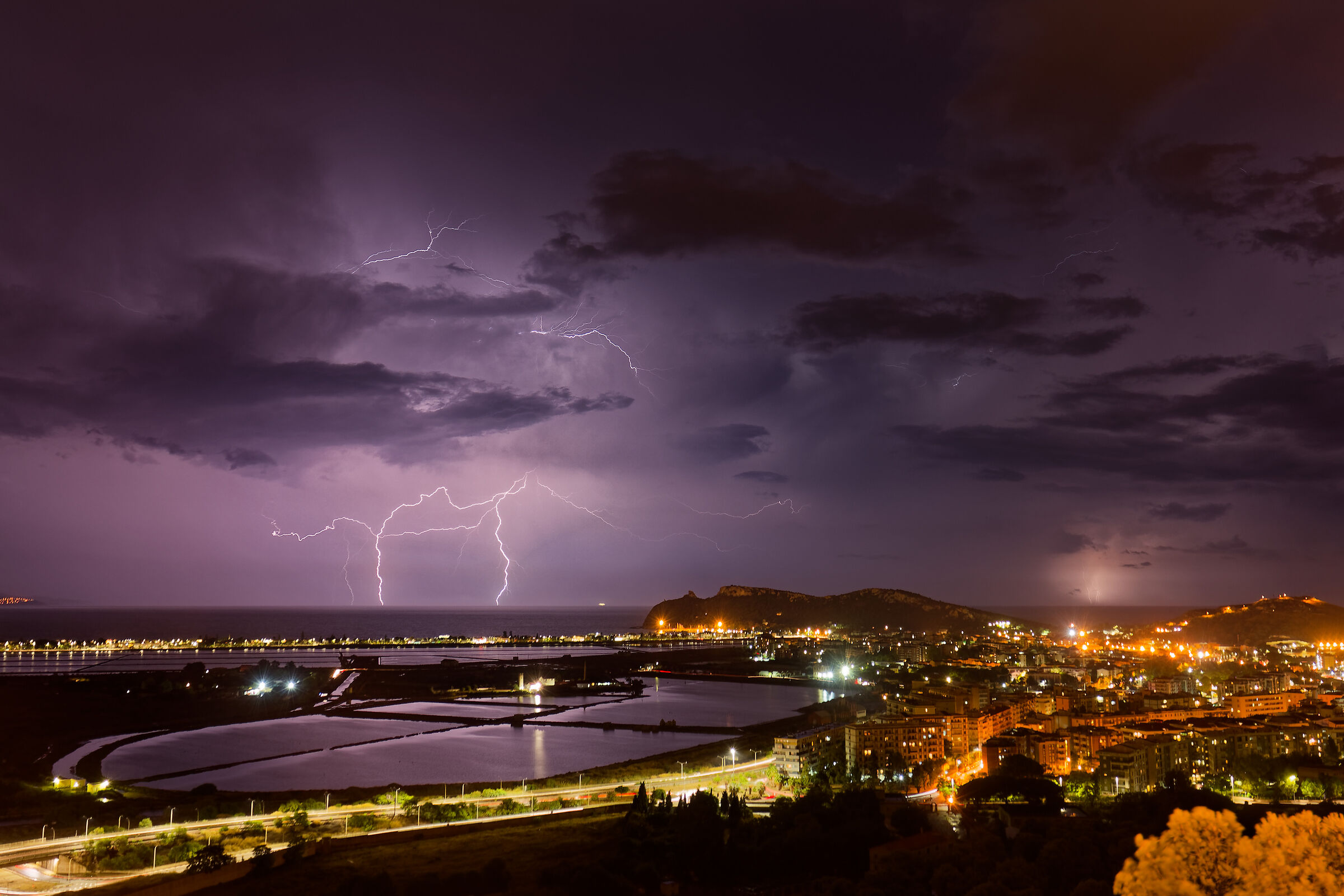 Thunderstorm from the hill of Monte Urpinu, Cagliari
