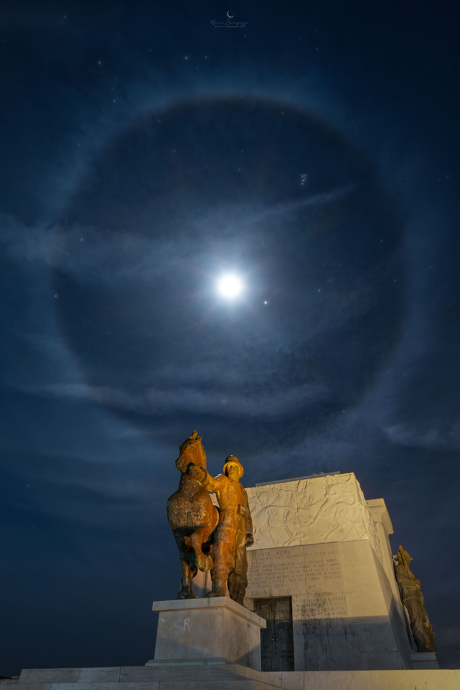 Lunar halo towards Syracuse