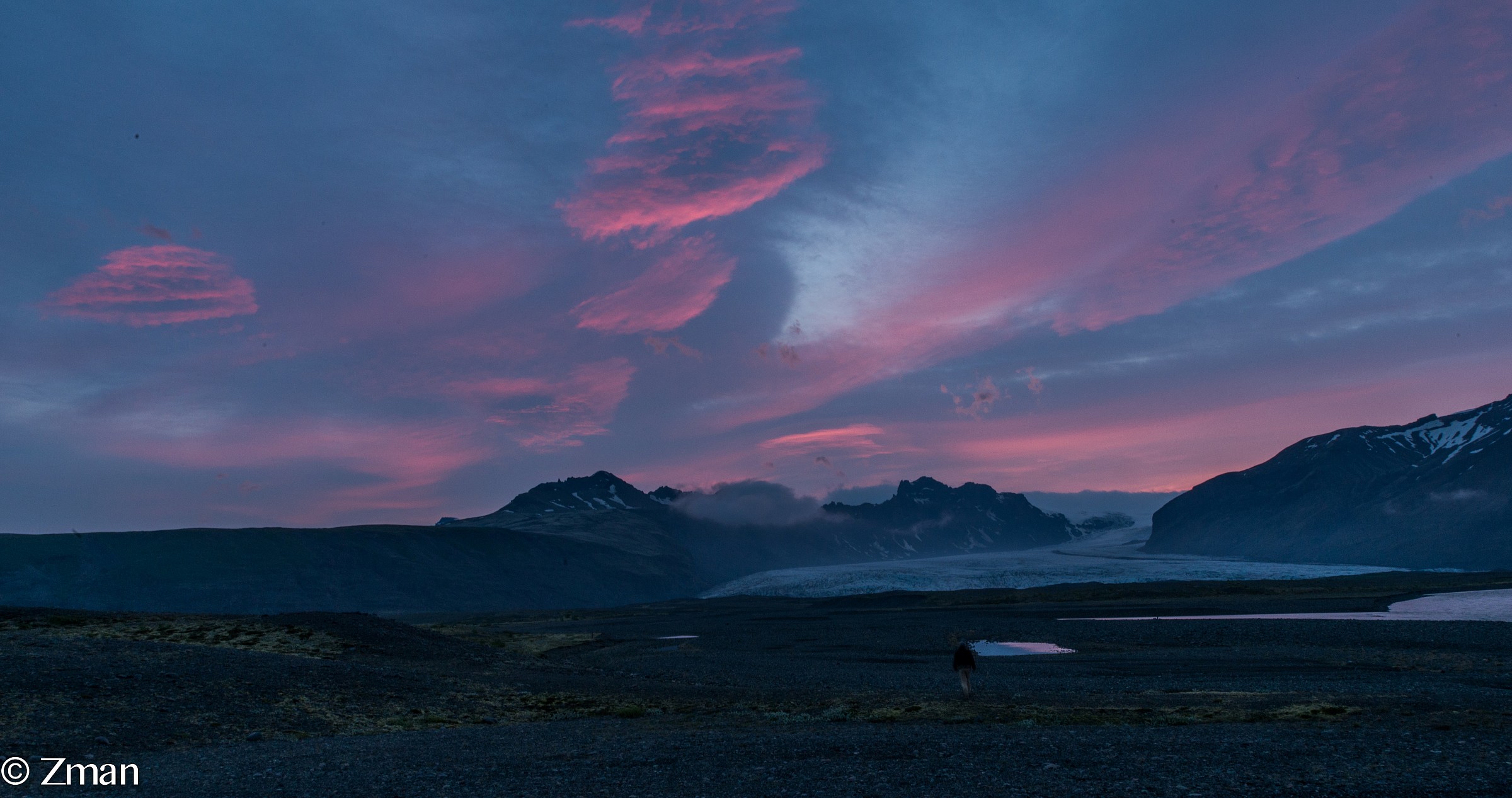 Sunset Over The Glacier