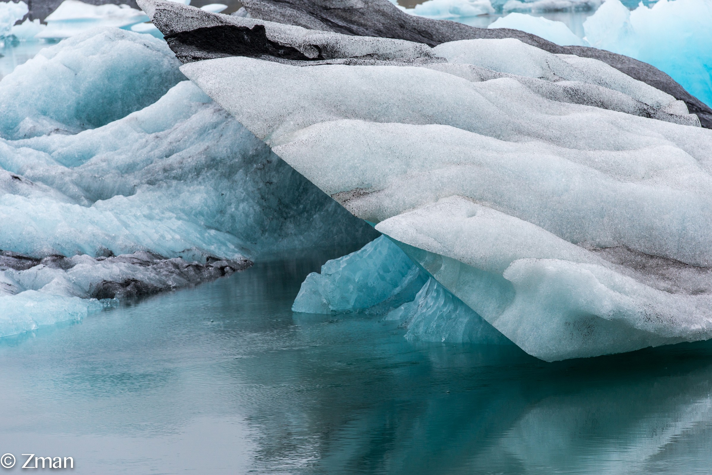 Floating Glacier on Their Way to The Sea