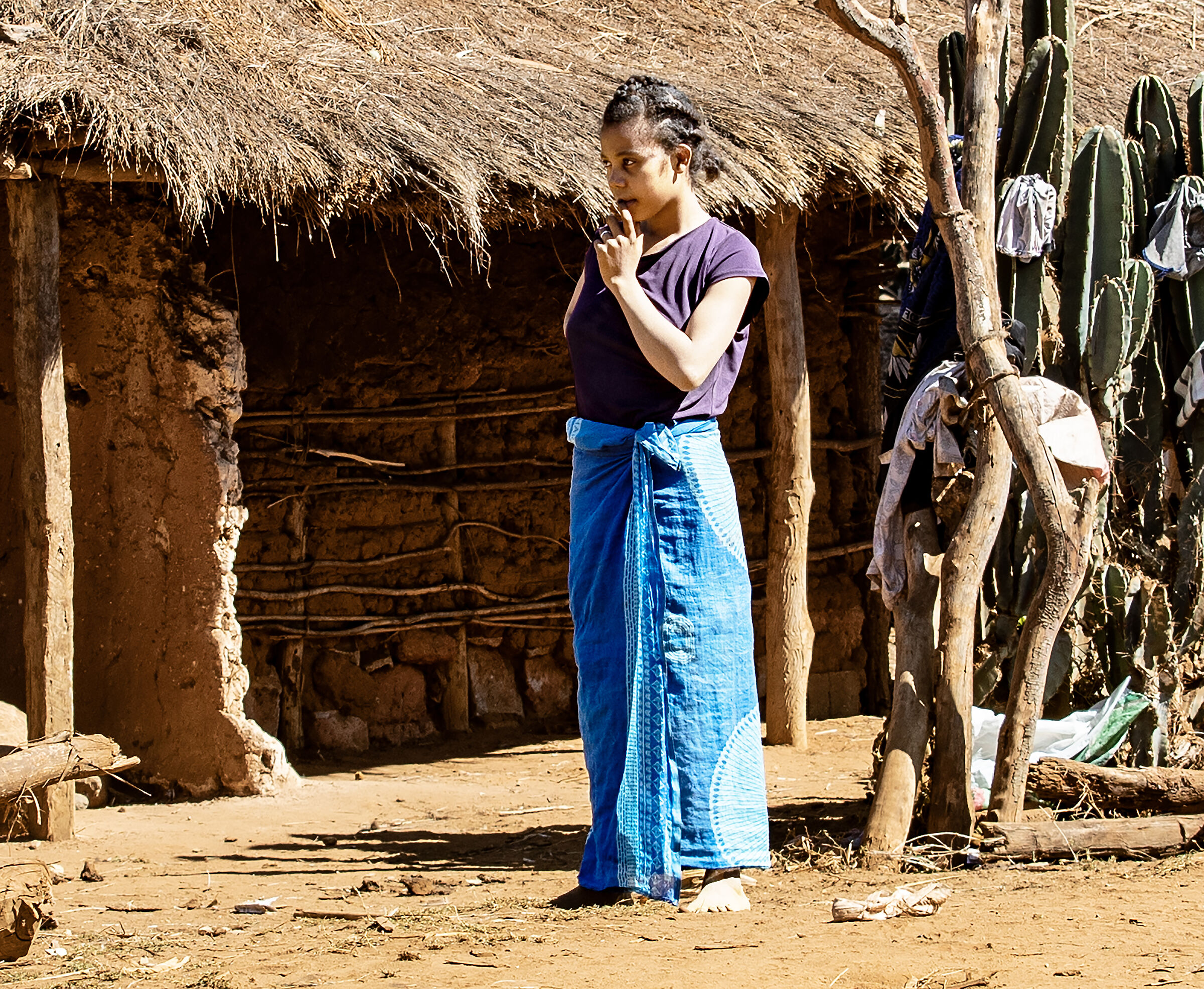 Bara girl thinking it over