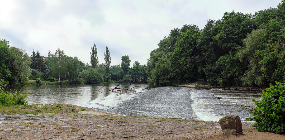 Wild Saale river at the Raven's Island