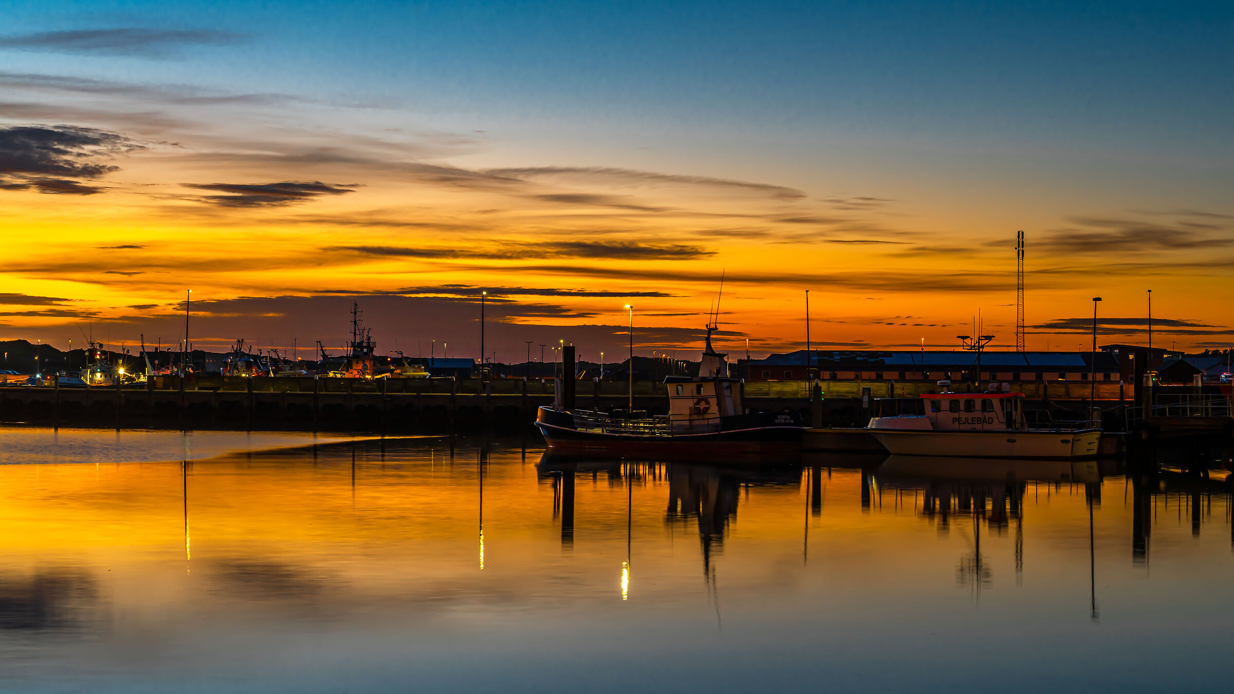 Sunset over the harbour