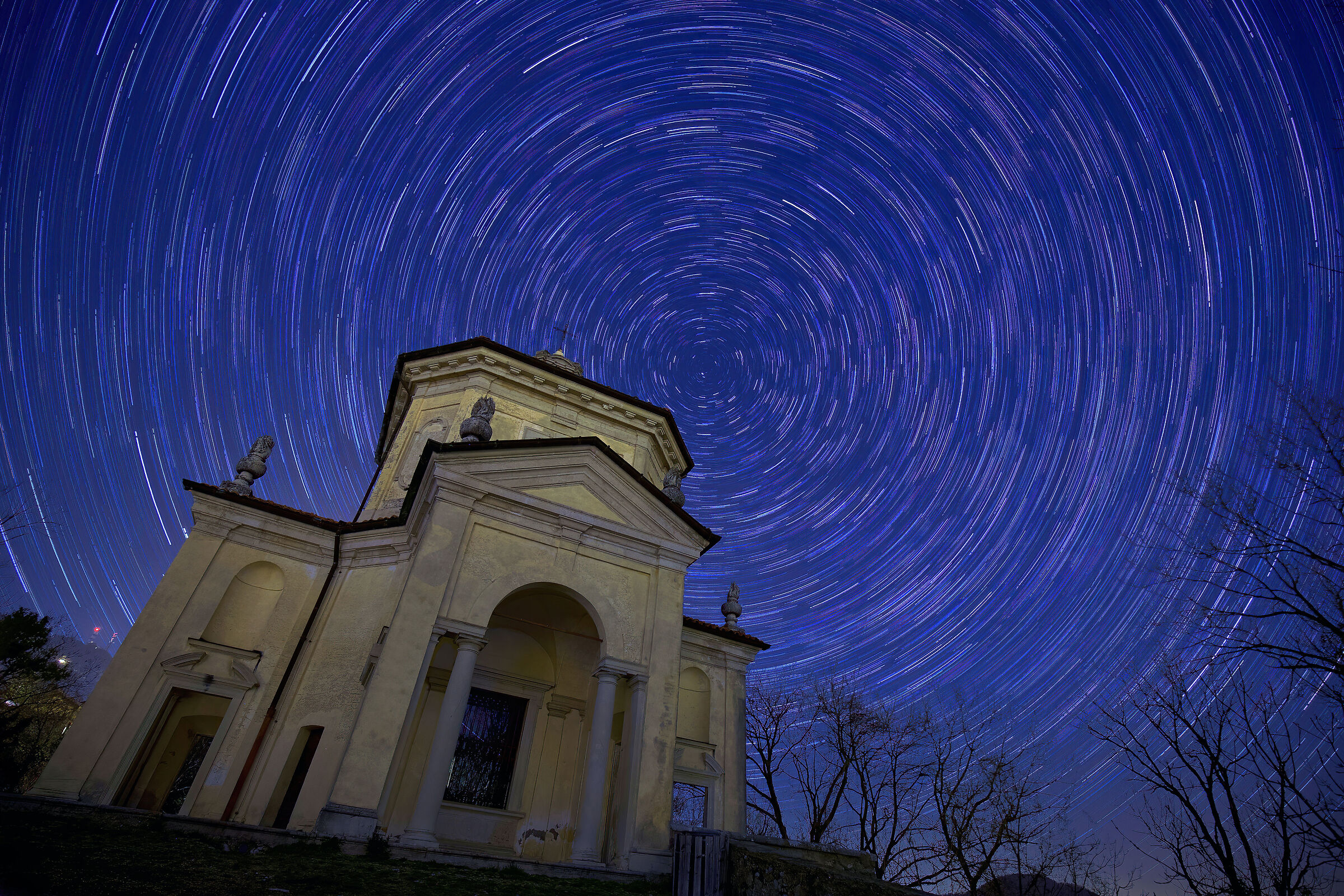 Startrail at the Sacro Monte in Varese
