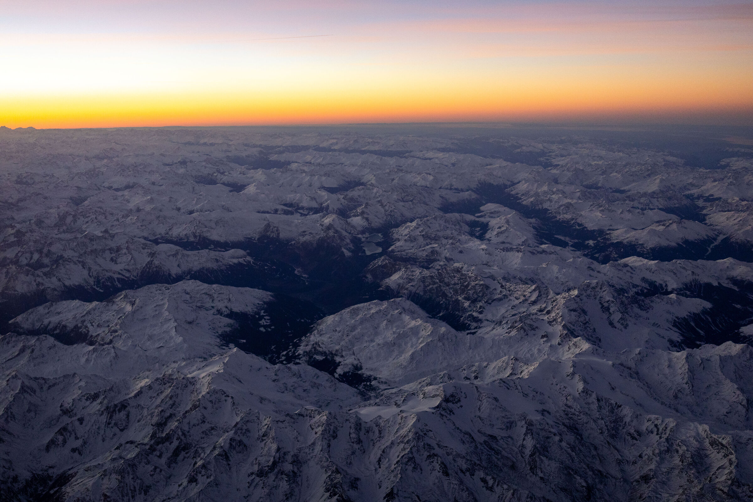 Sunset towards Bormio