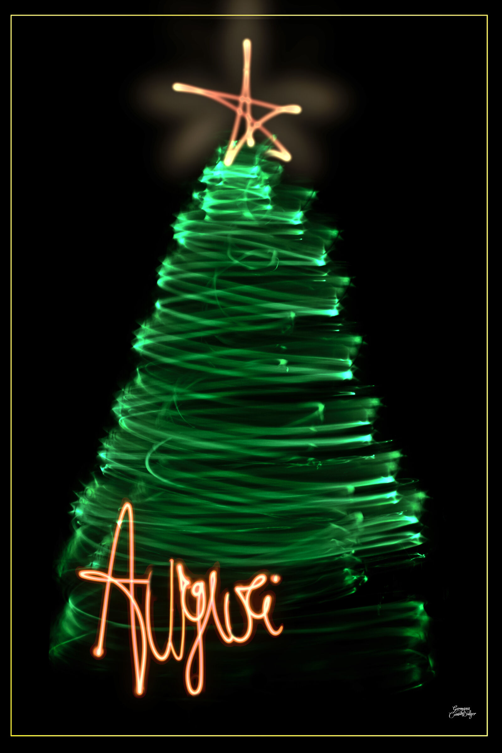 Light painting greetings