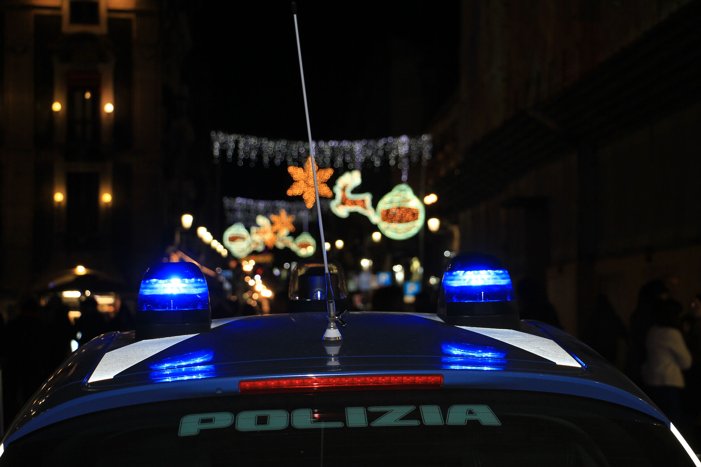 Blue lights at Christmas