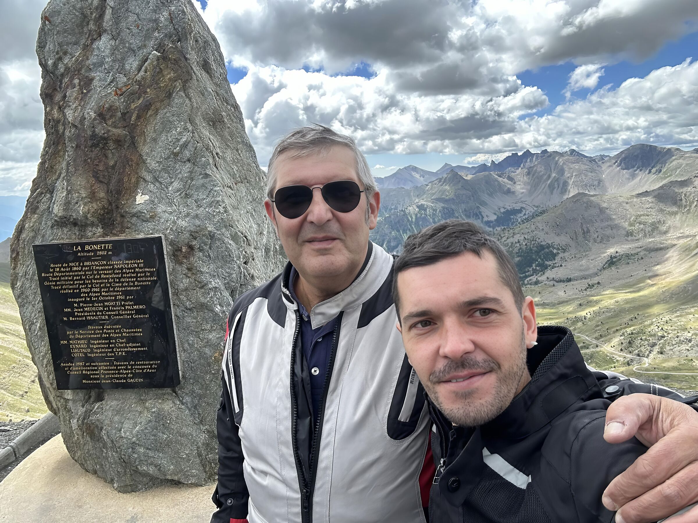 Io e mio figlio in giro in moto sulla Bonette