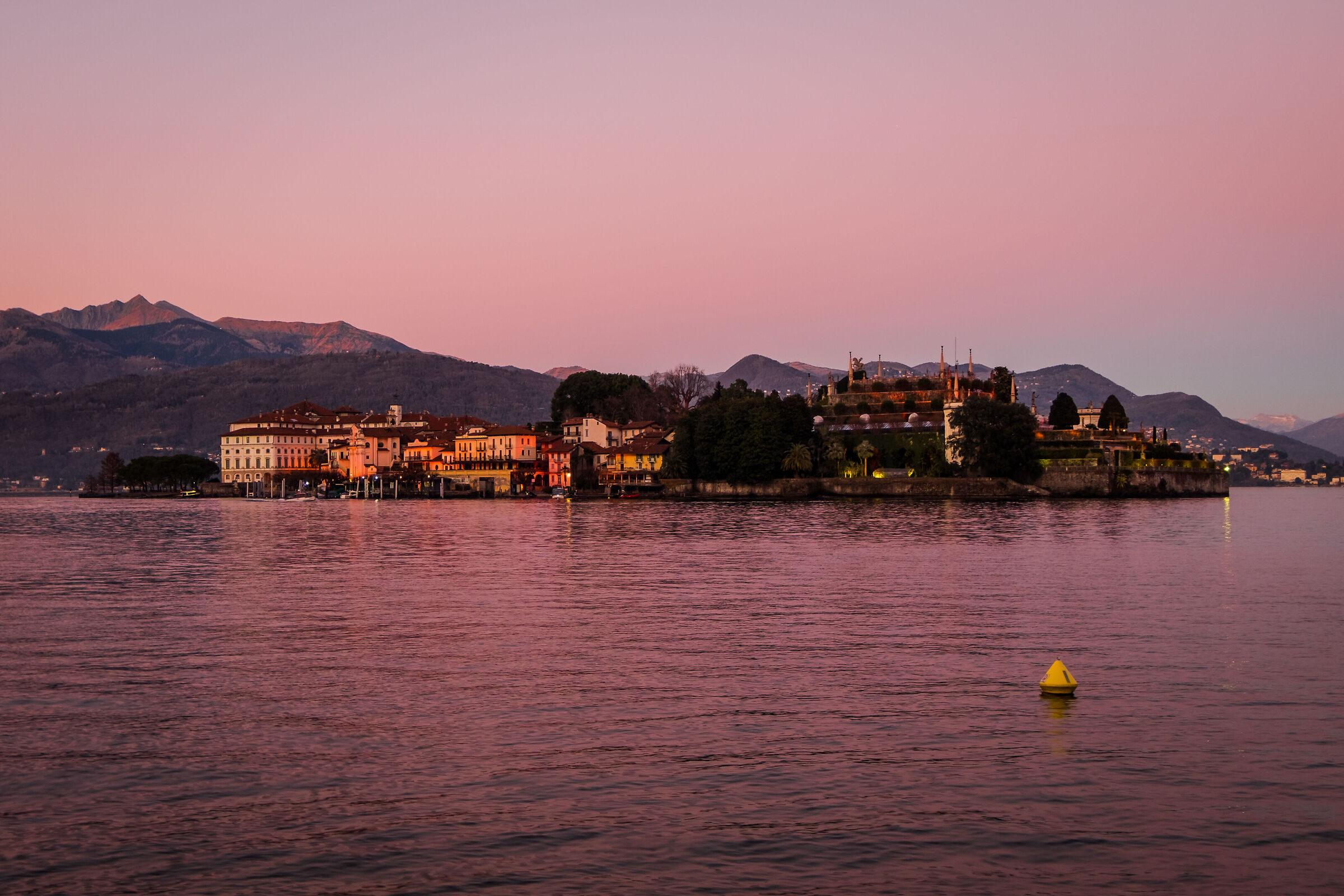 Sunset on Isola Bella, Lake Maggiore