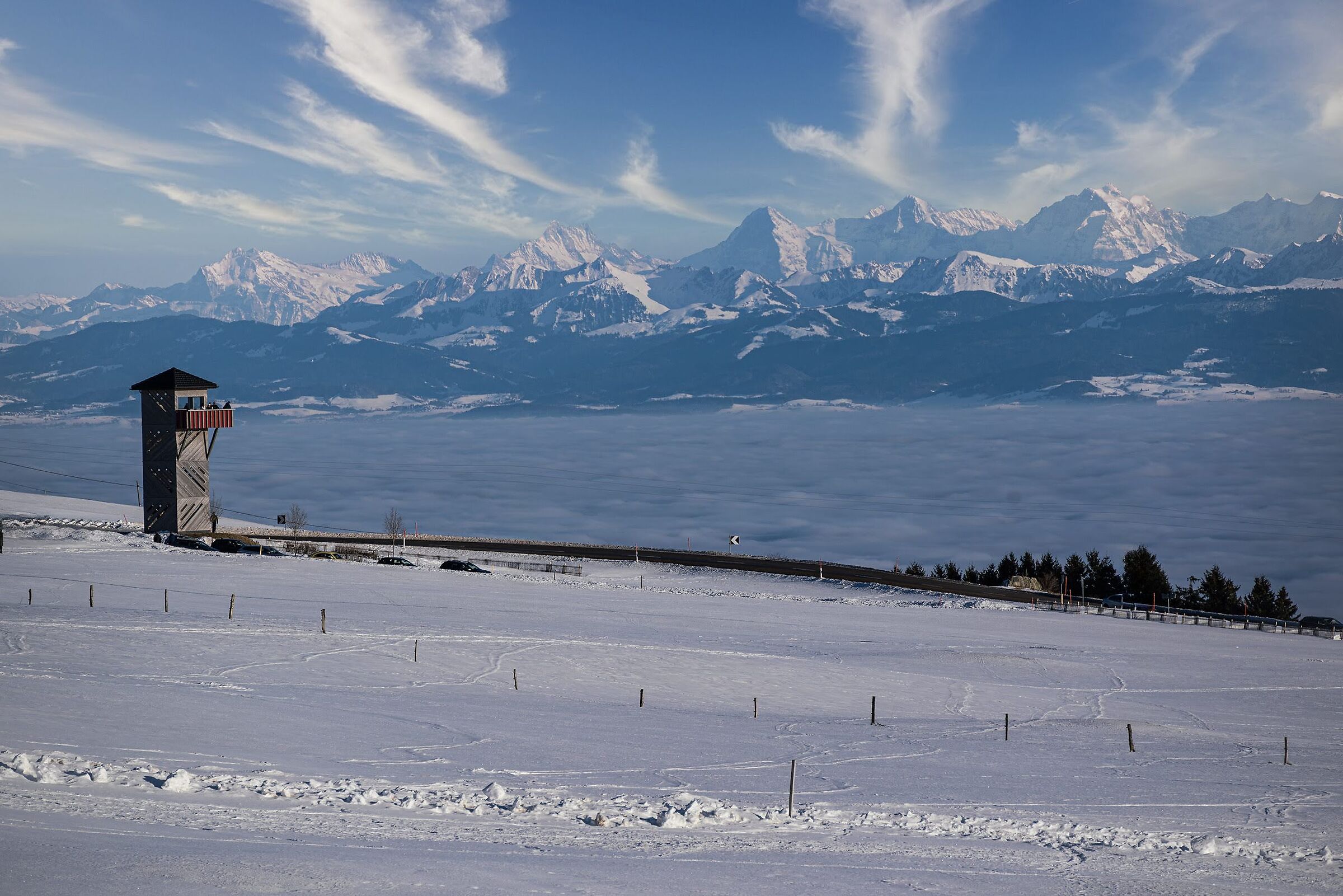 Misty Mountains Hop - Bernese Alps from the Swiss Jura