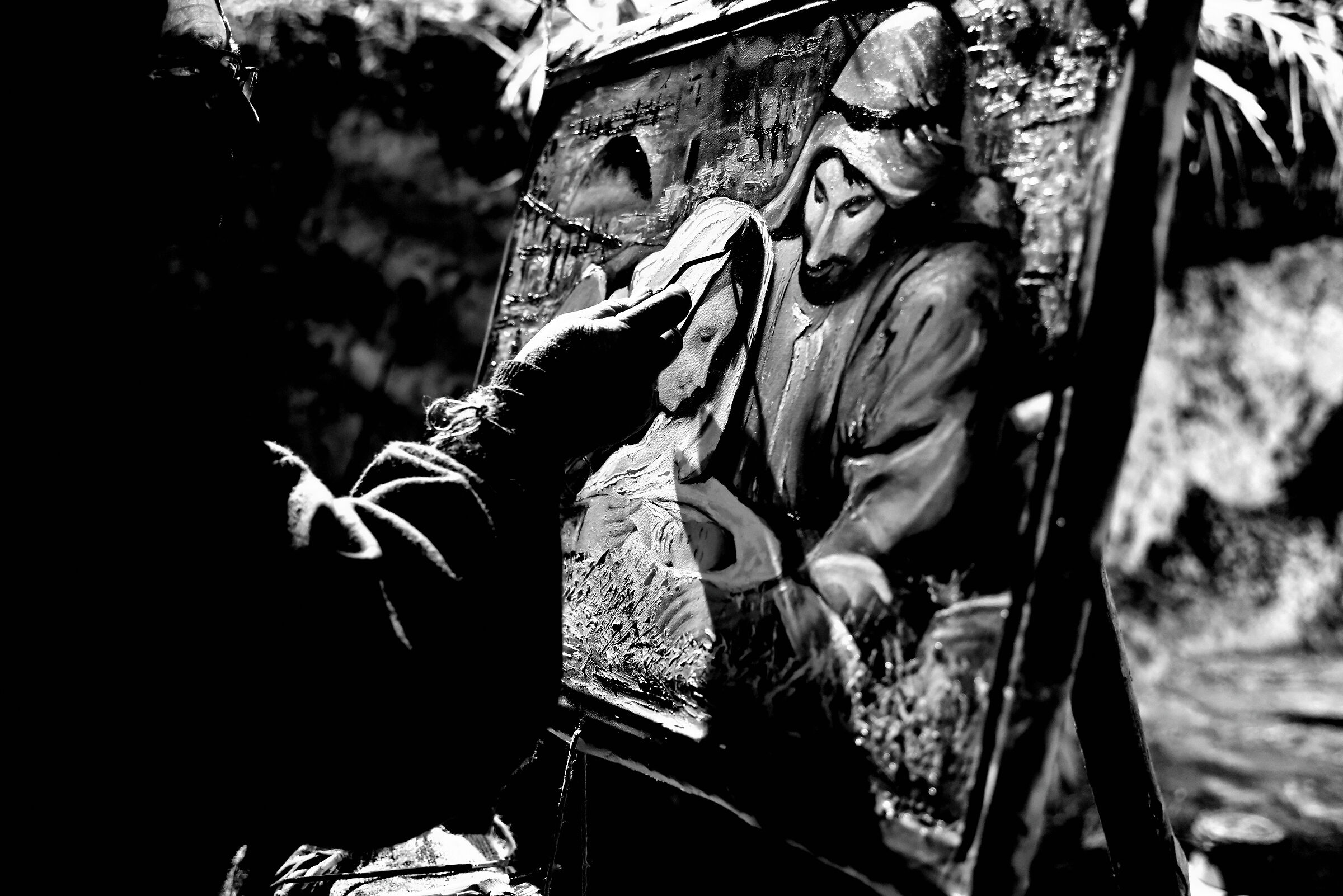 L'artista all'opera (bw)