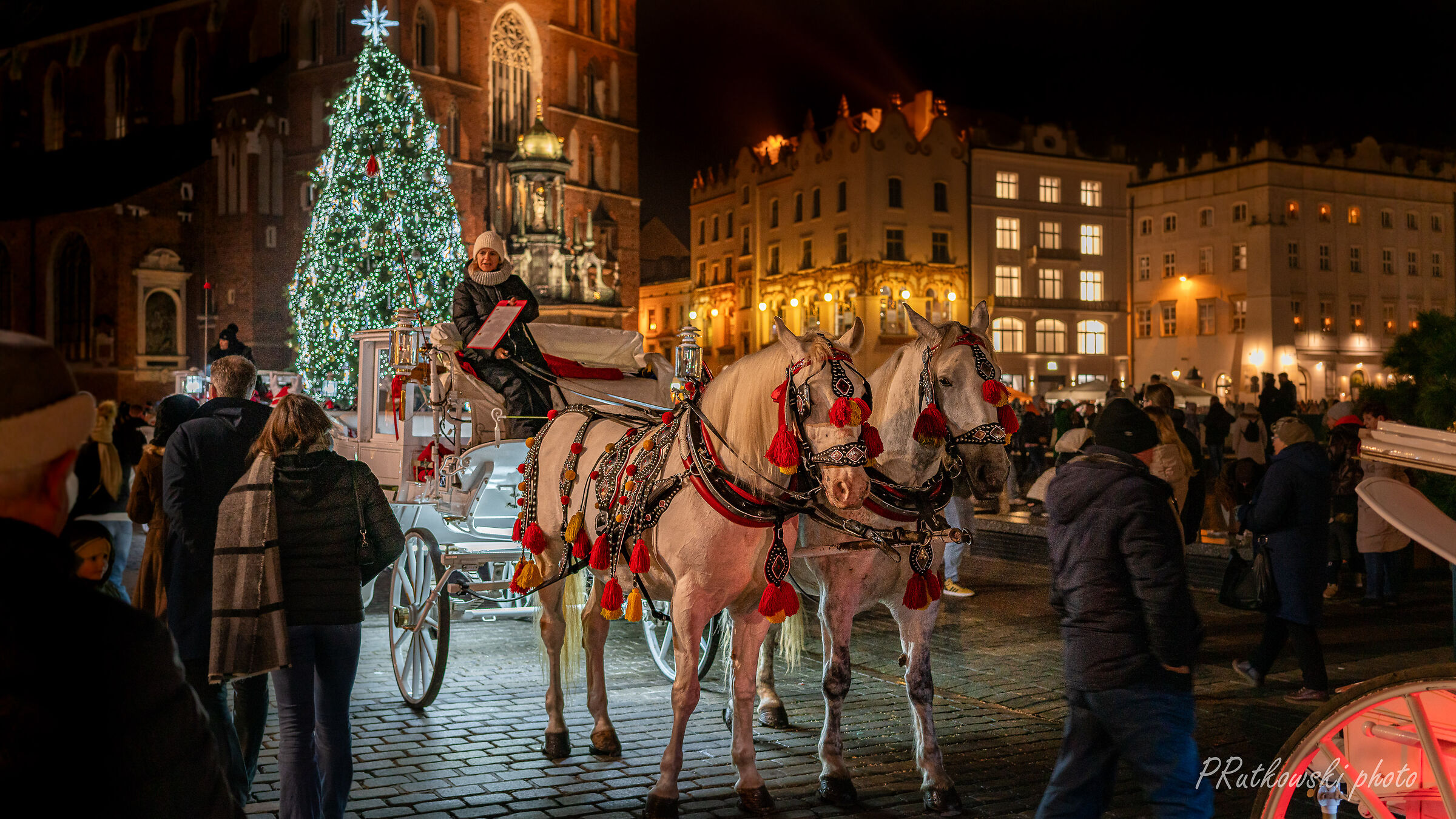 Świ?teczny Kraków, Polska.