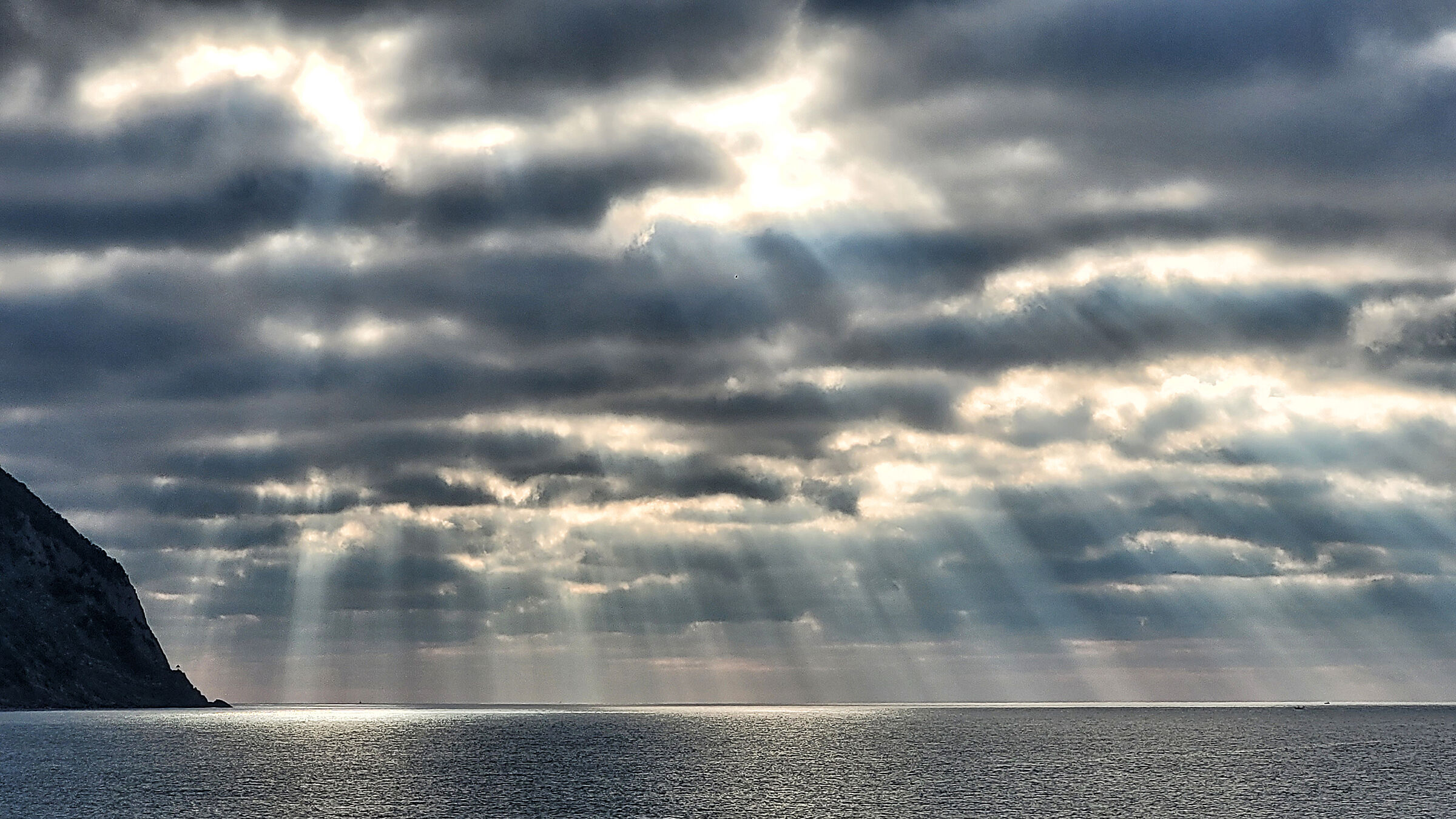 Rays of sunshine through the clouds