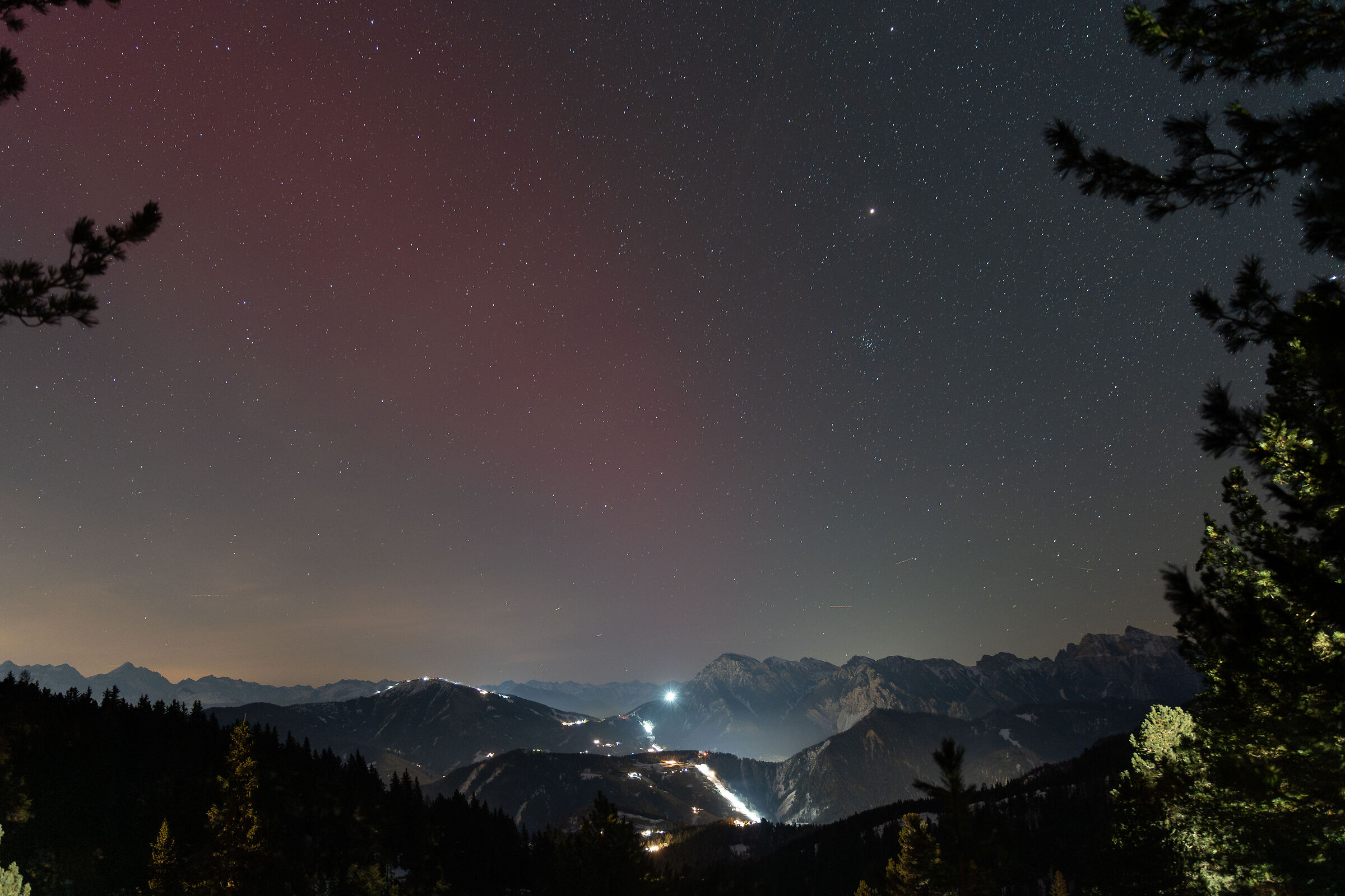 Aurora sulla Val Badia -1 Gennaio 2025