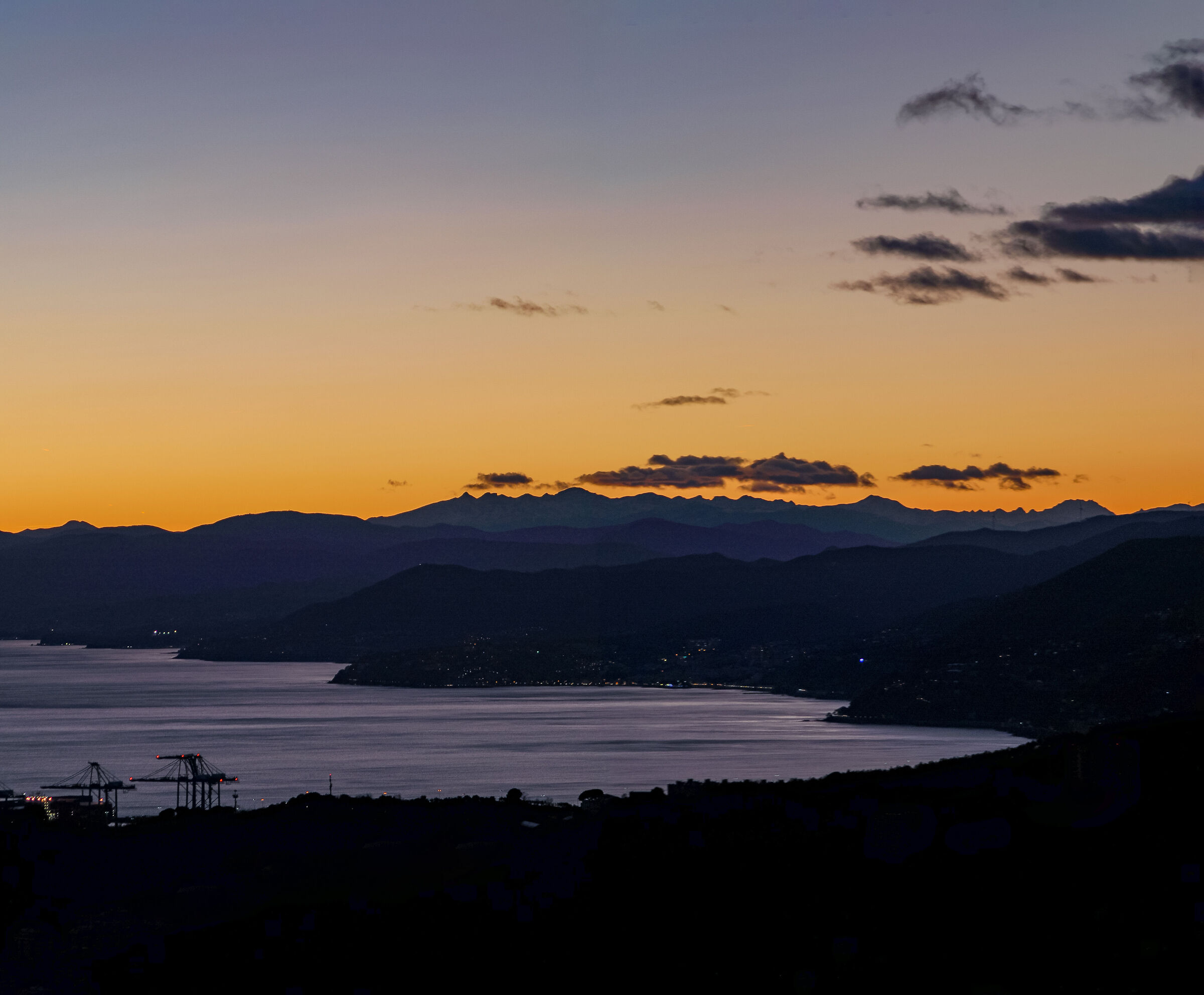 Ligurian Alps seen from Genoa