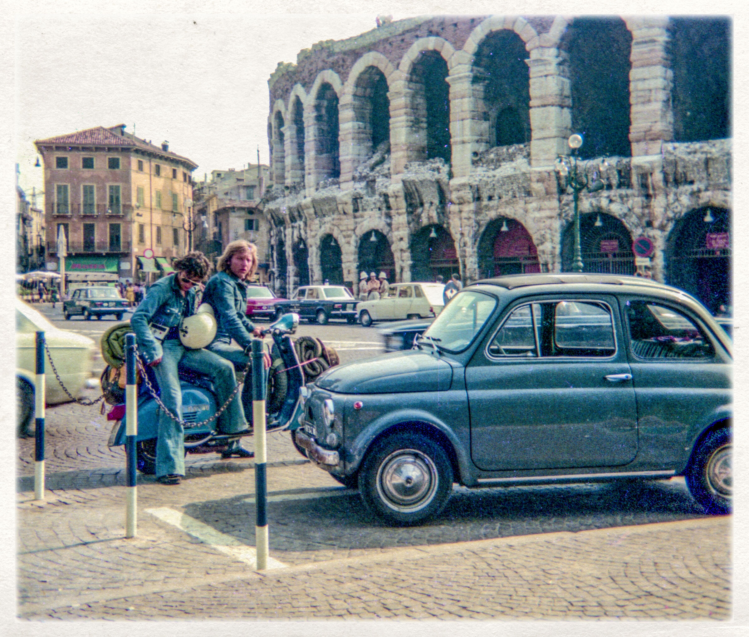 '75_Vespa and sleeping bag