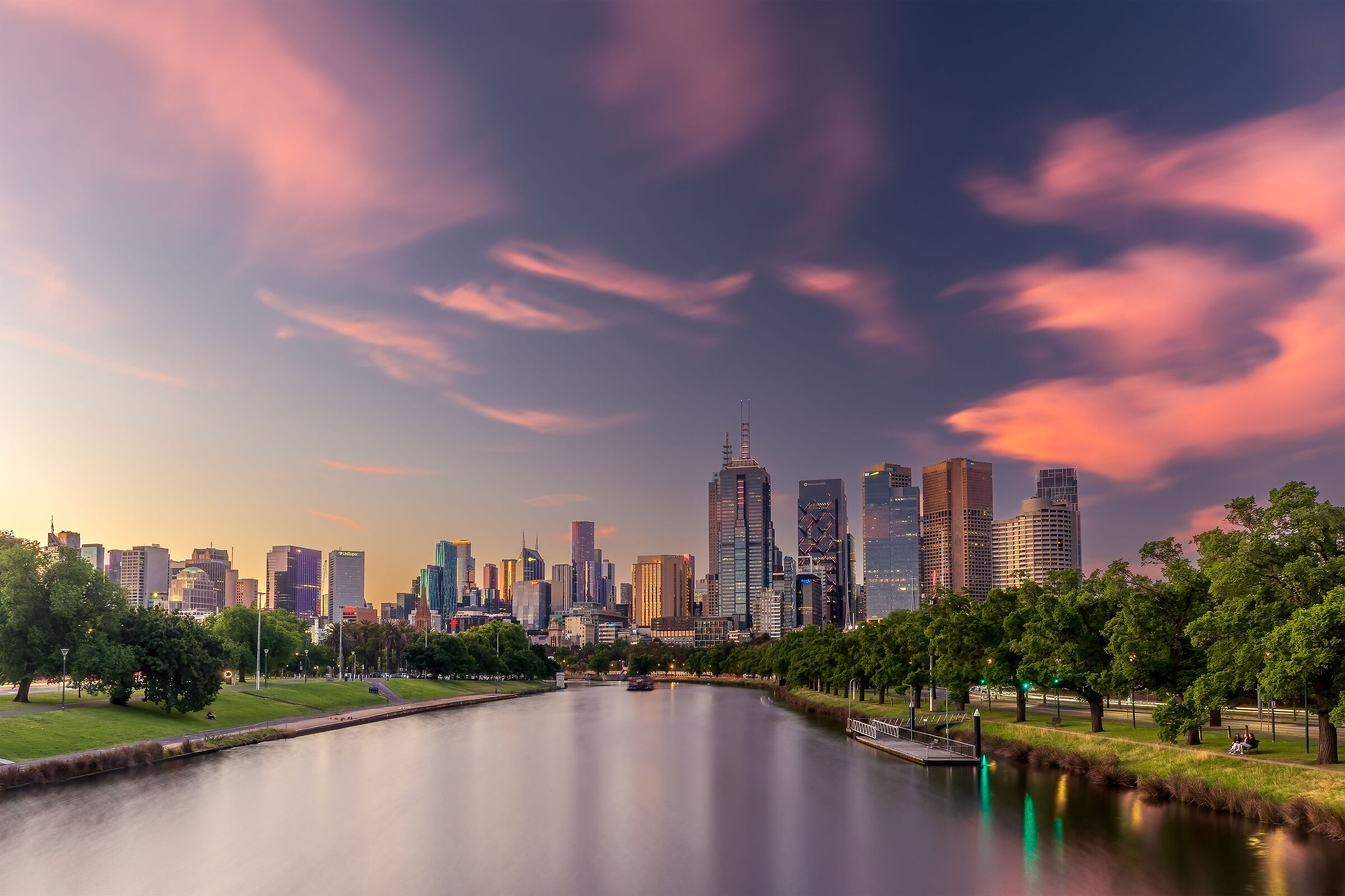 Melbourne skyline and Yarra river
