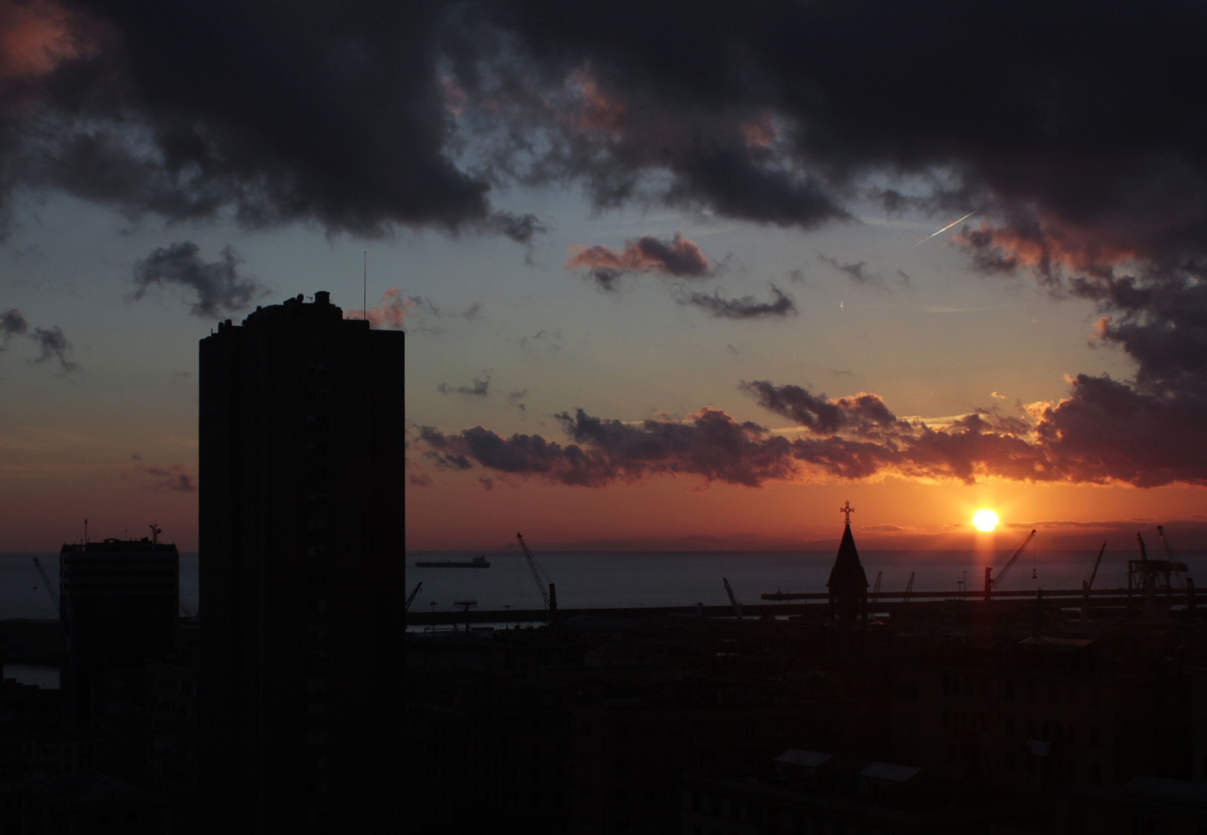 Sunset over the city