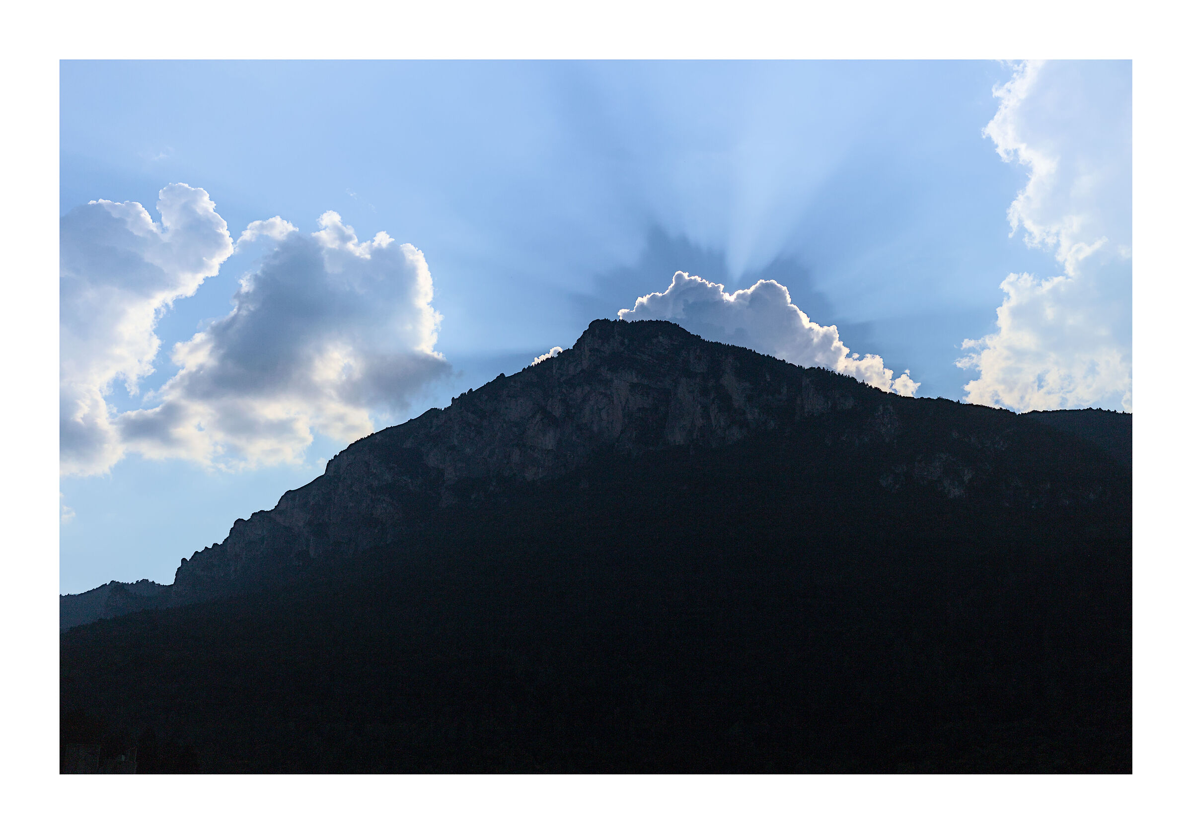 Sunset behind the mountain