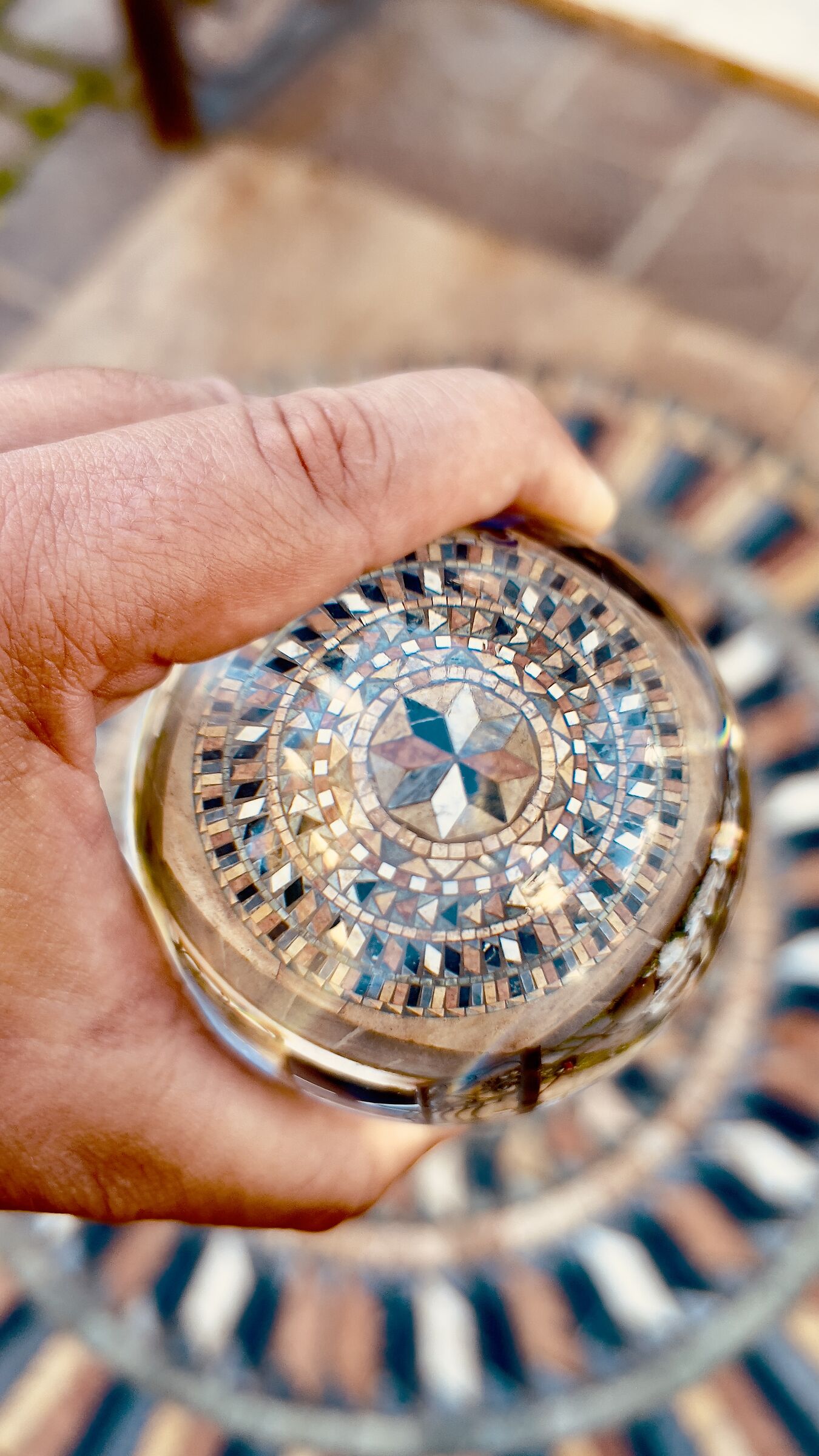 Rose window in lensball