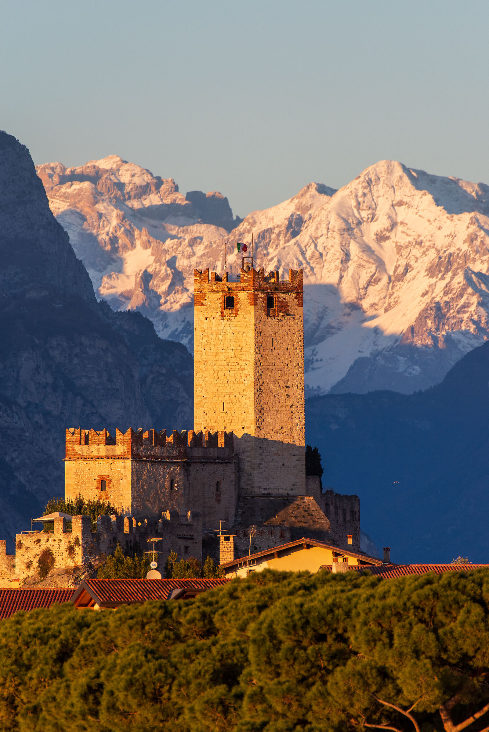 Malcesine Castle with Brenta Dolomites