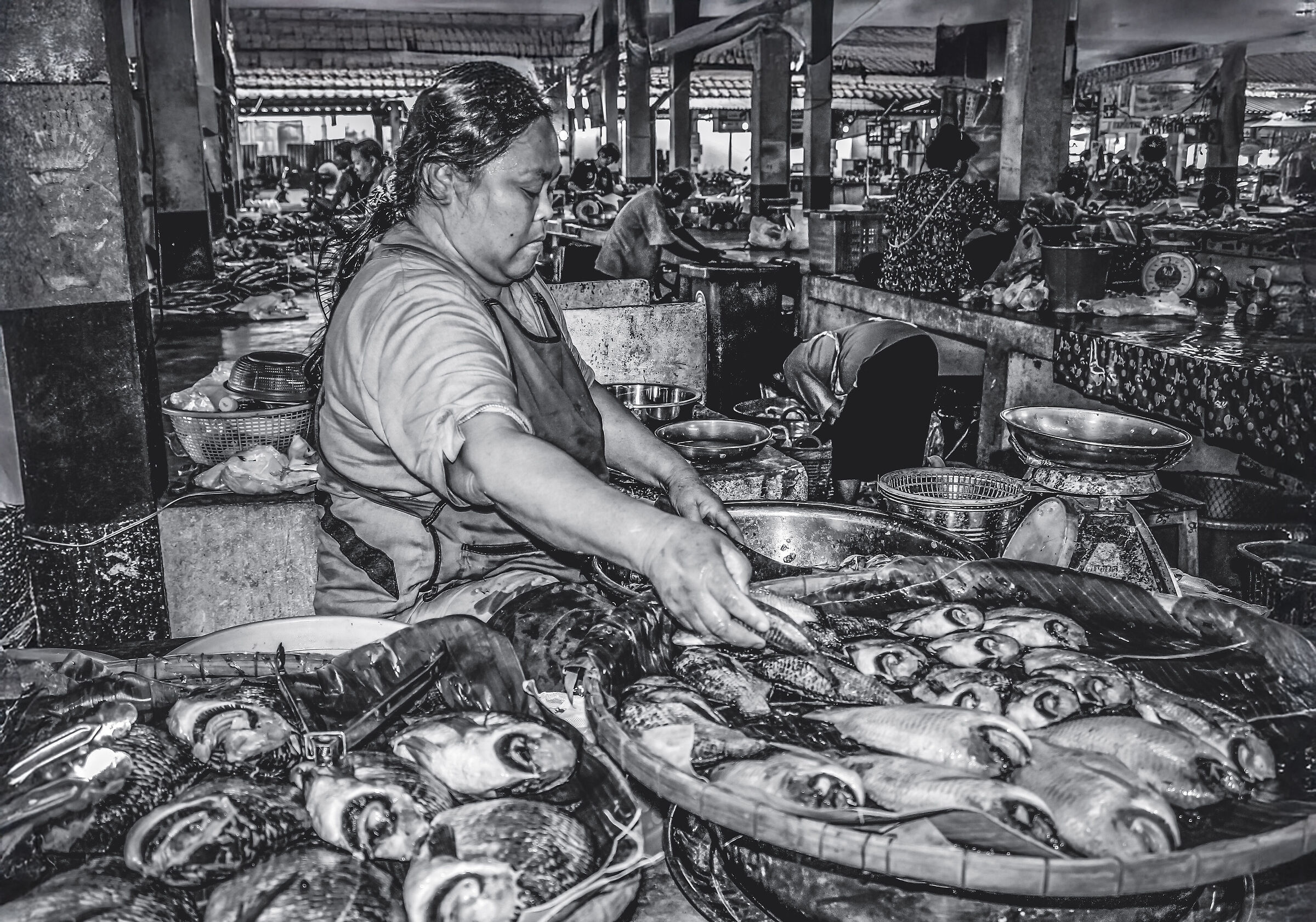 Sukkhotai fish market thailand