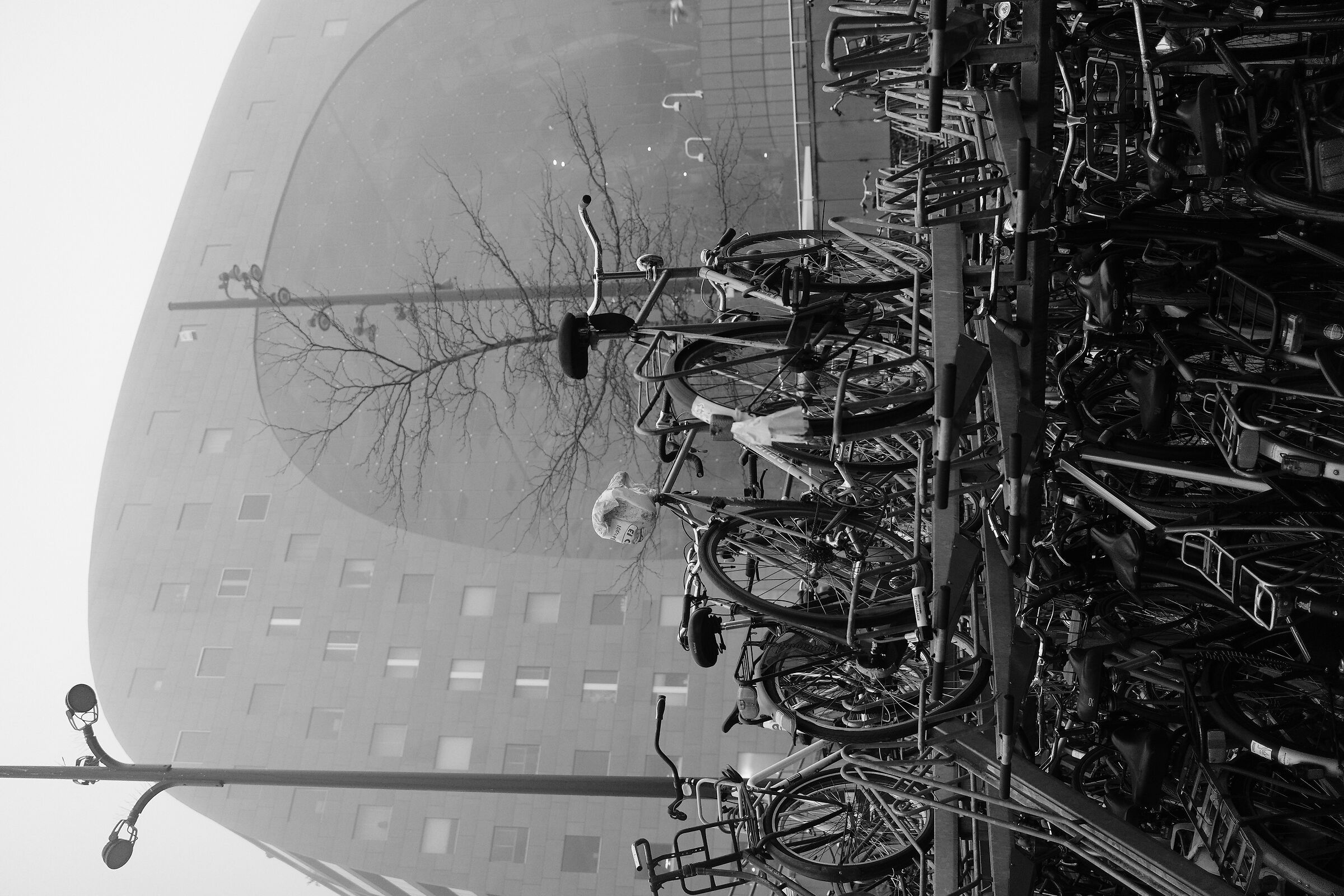 Markthal's bicycle parking lot