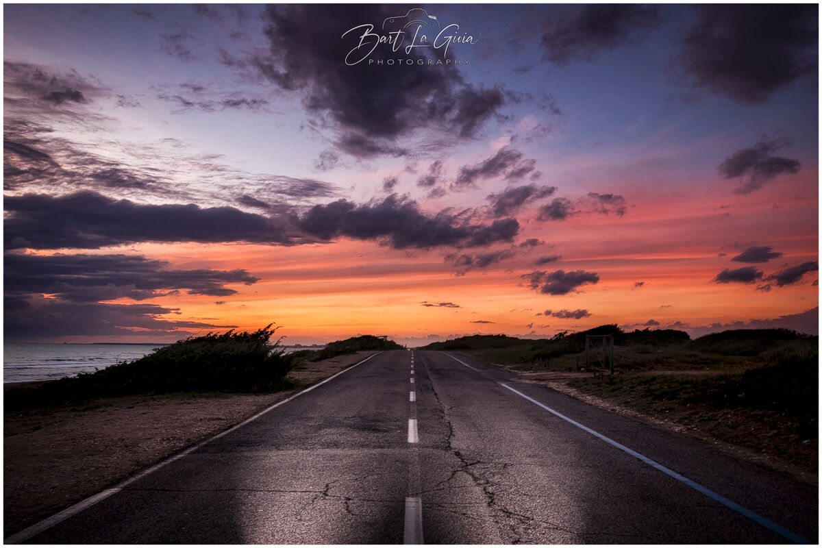 On the road to the sunset