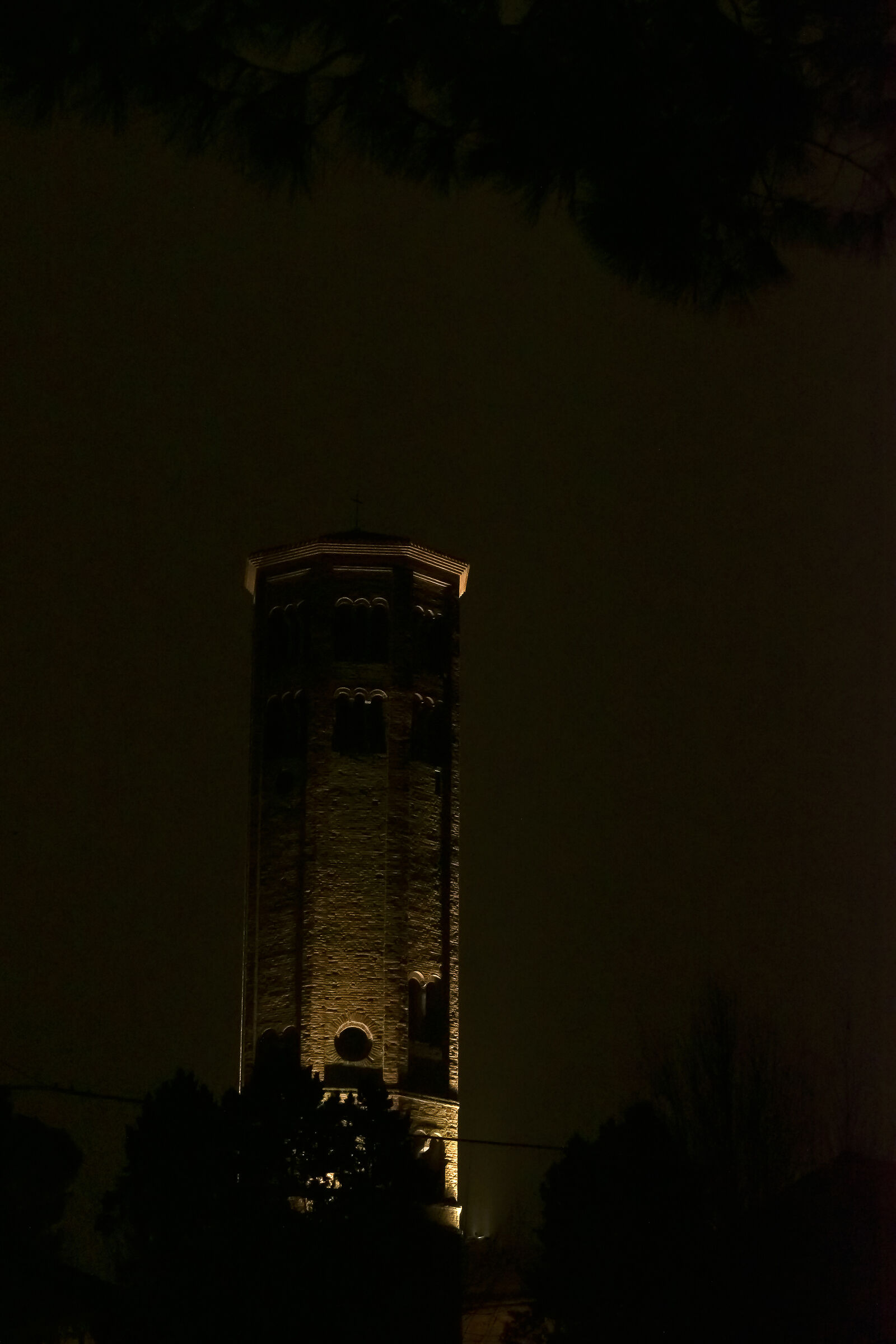Bell tower at night