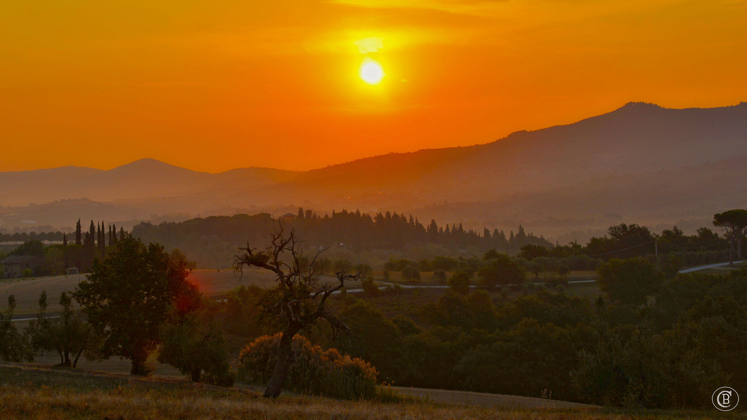 Sunset over the hills